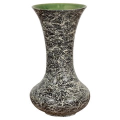 Tall Prem Collection Artisan Made Black and White Vase with Dripping Décor