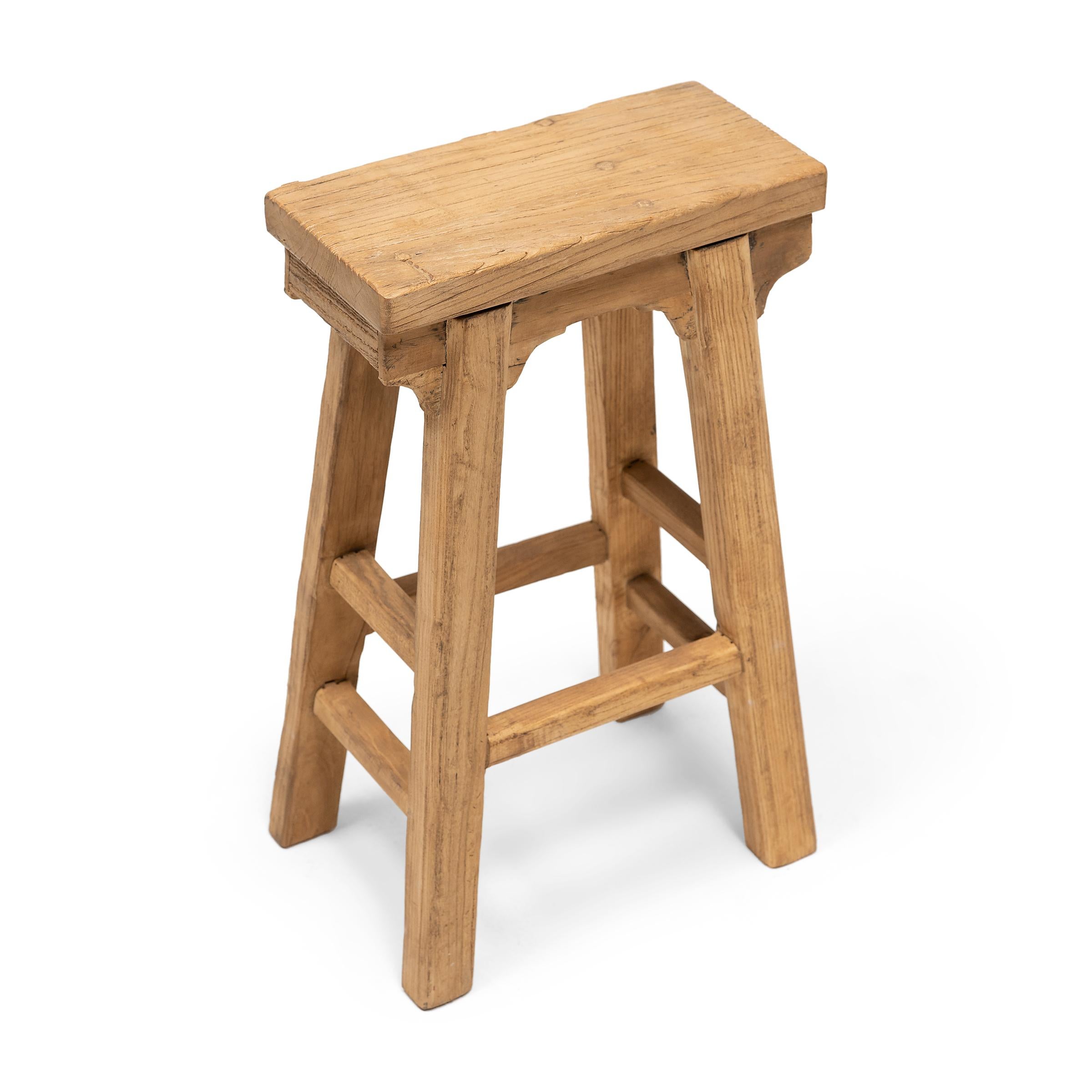Rustic Tall Provincial Chinese Stool For Sale