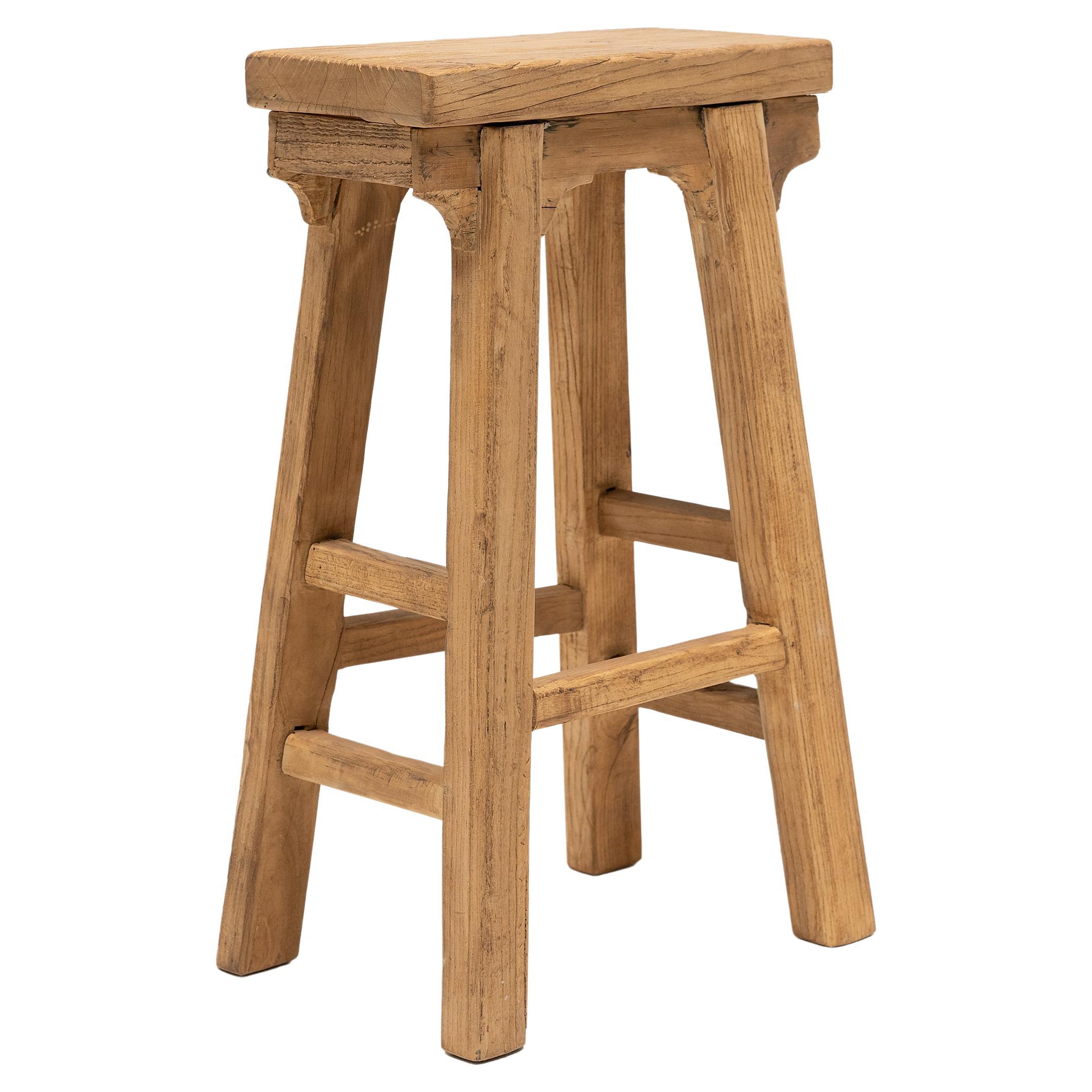 Tall Provincial Chinese Stool For Sale