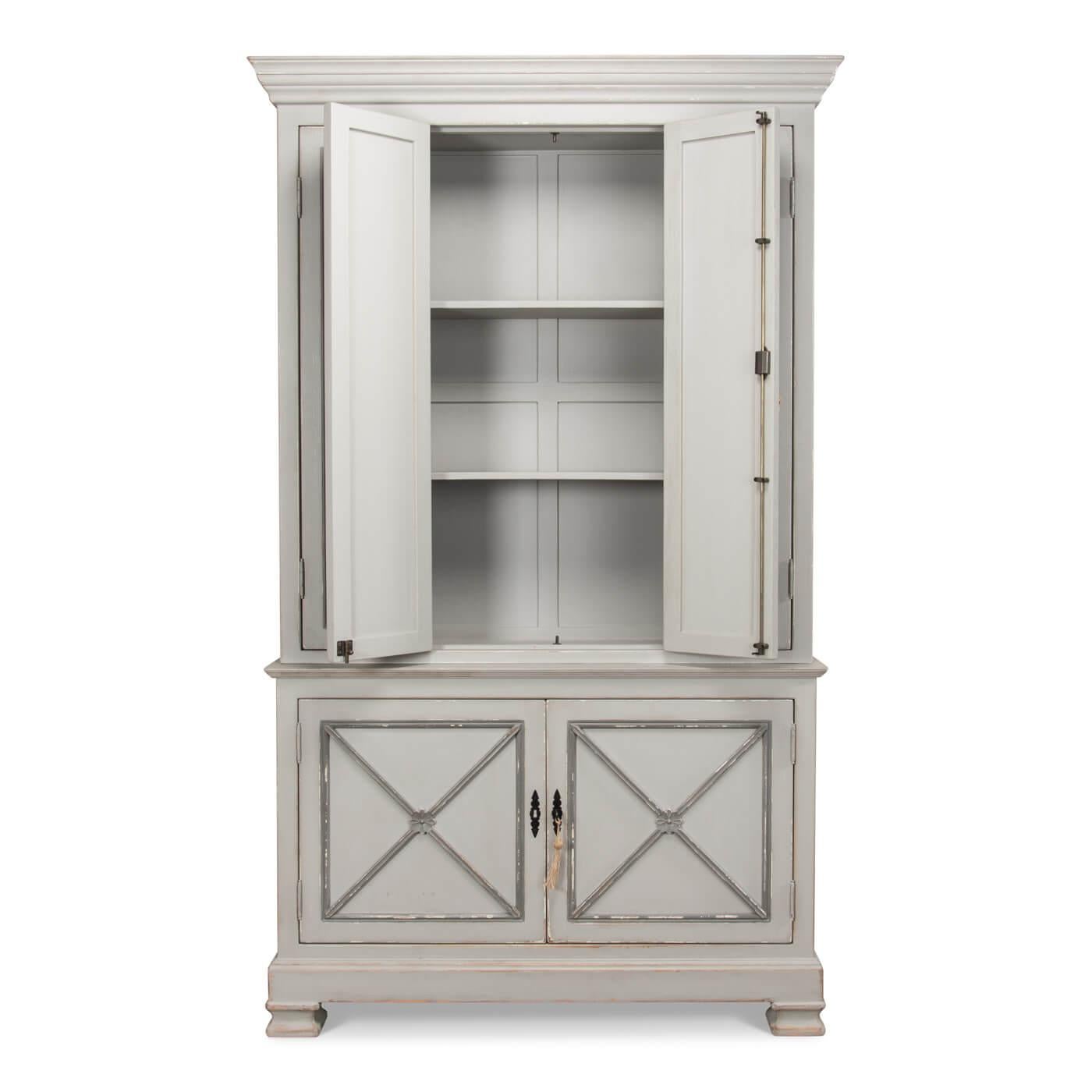 French Provincial Tall Provincial Painted Cabinet For Sale