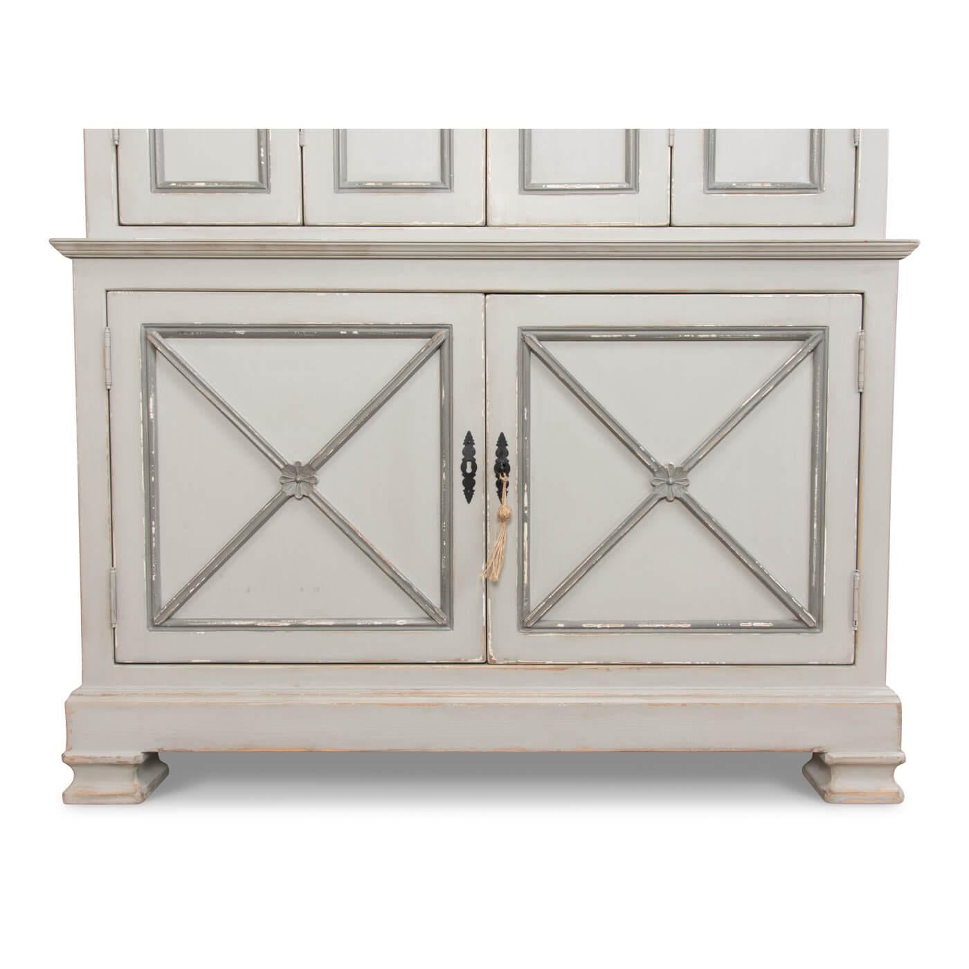 Tall Provincial Painted Cabinet For Sale 2