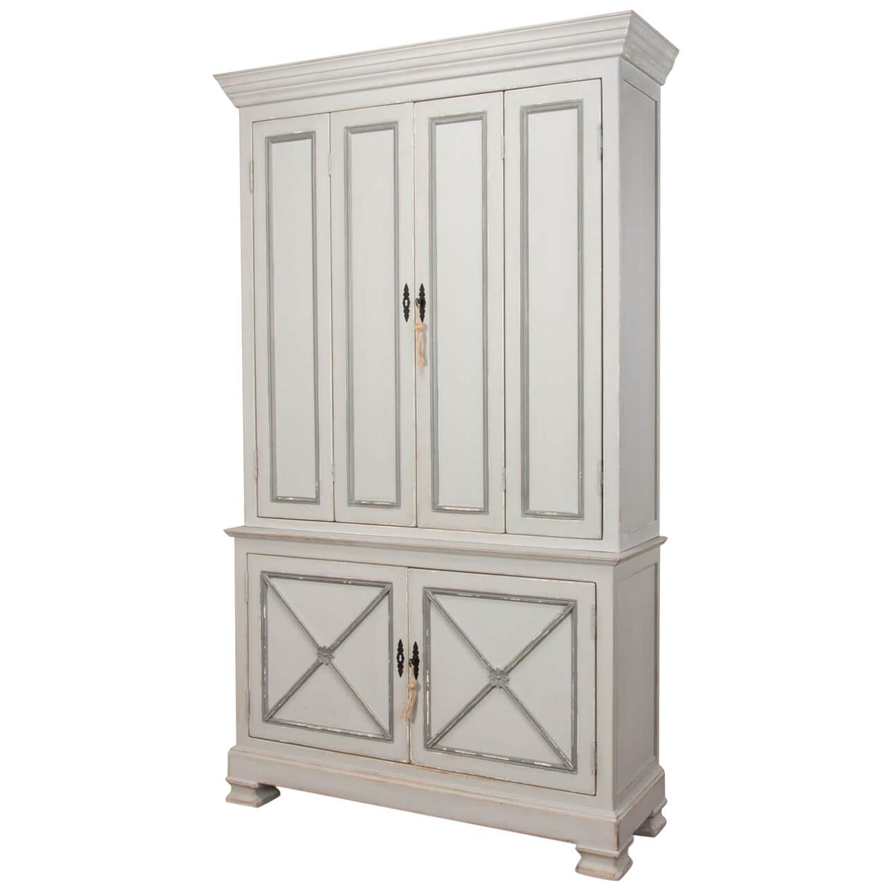 Tall Provincial Painted Cabinet