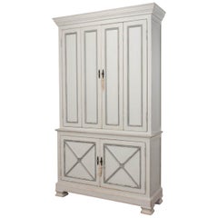 Antique Tall Provincial Painted Cabinet