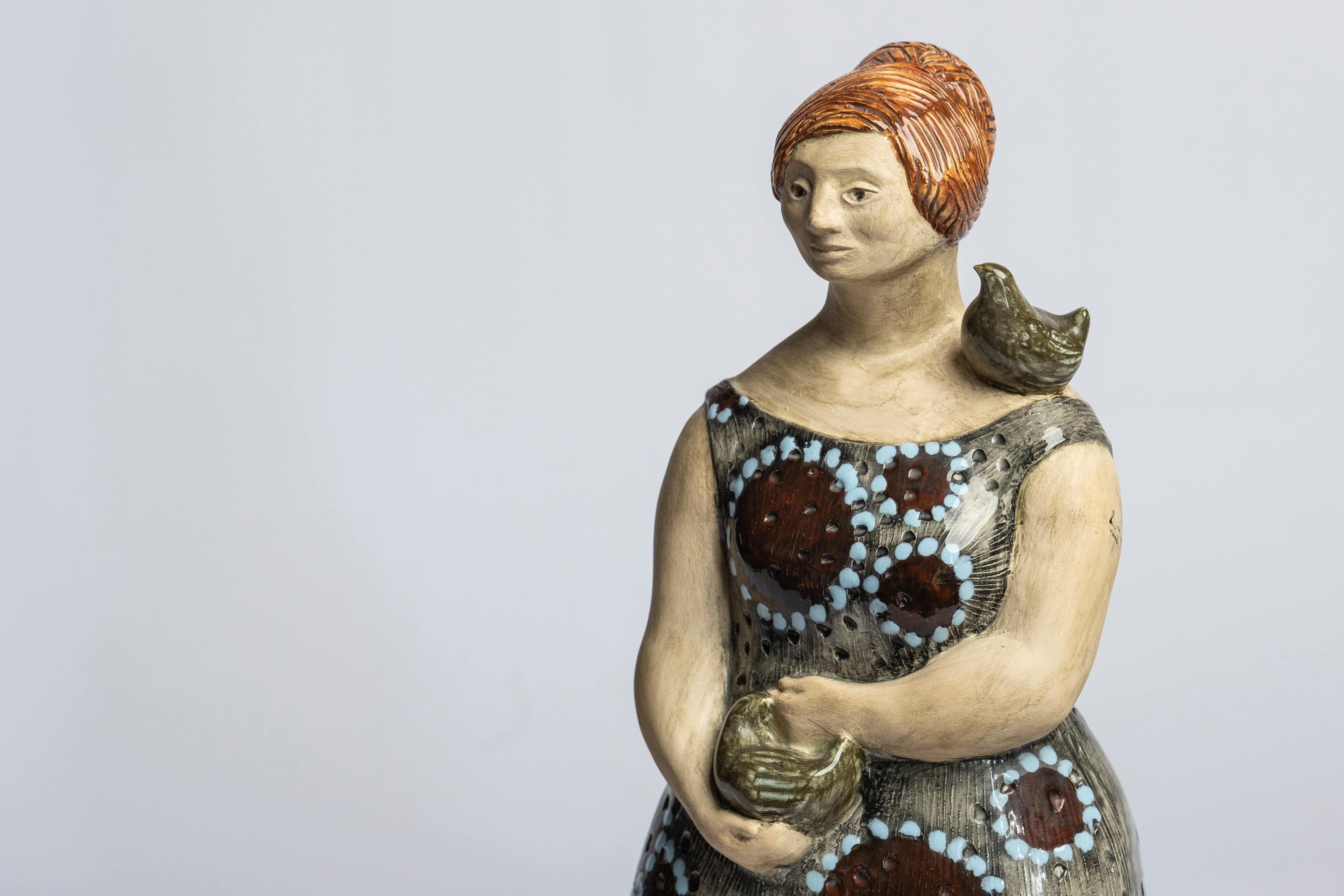 Scandinavian Modern Tall Rare Ceramic Figure by Olle Alberius for Rörstrand