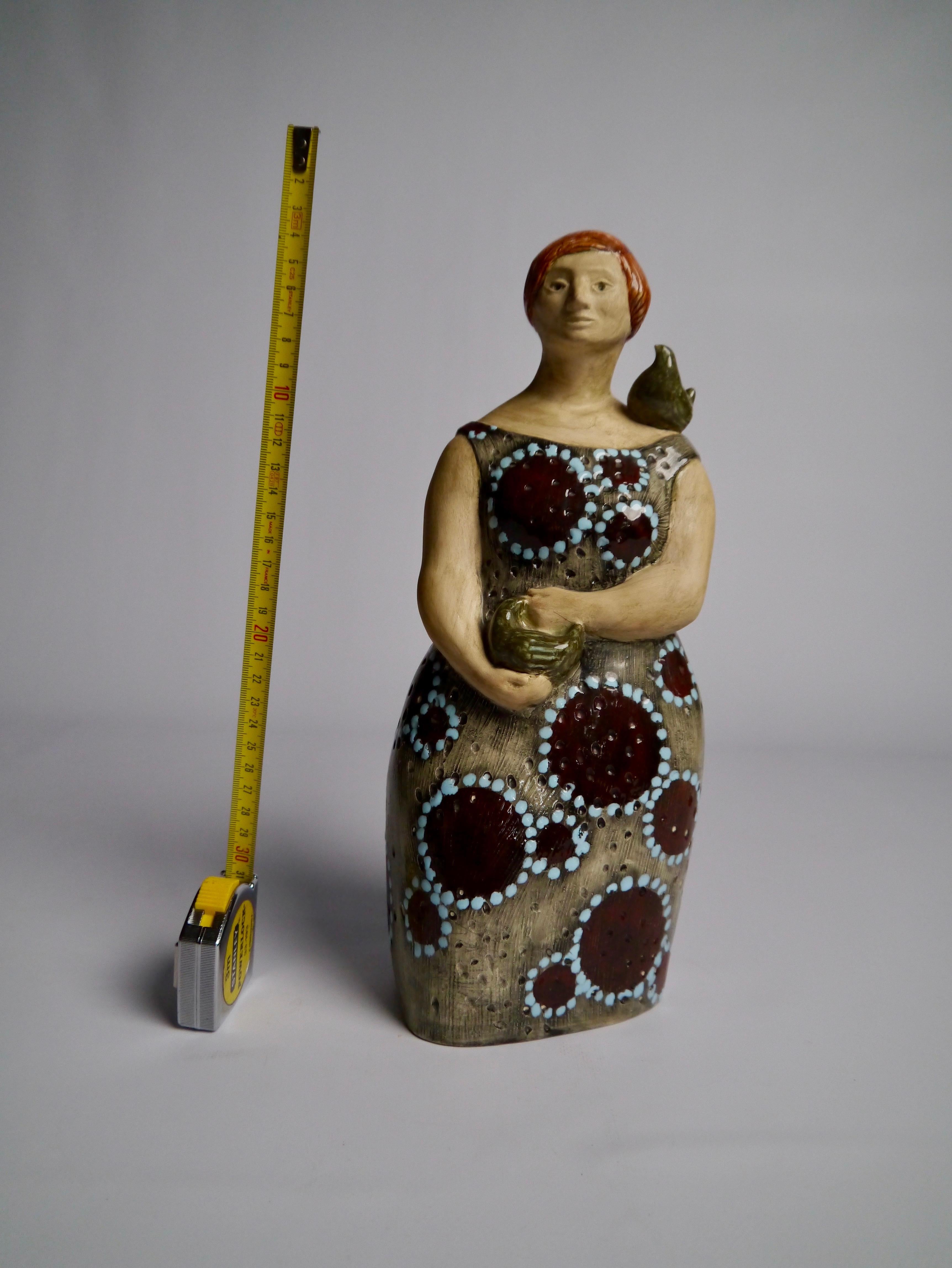 Swedish Tall Rare Ceramic Figure by Olle Alberius for Rörstrand