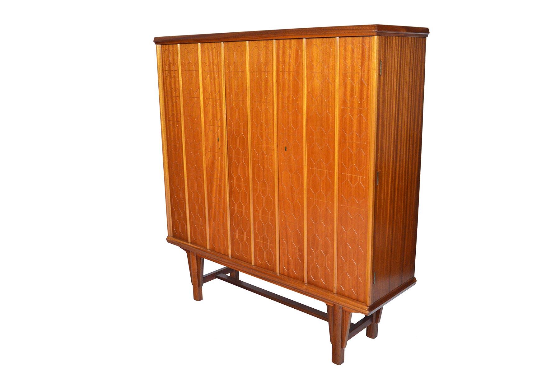 Tall Rastad and Relling Tall Geometric Credenza in Mahogany 5