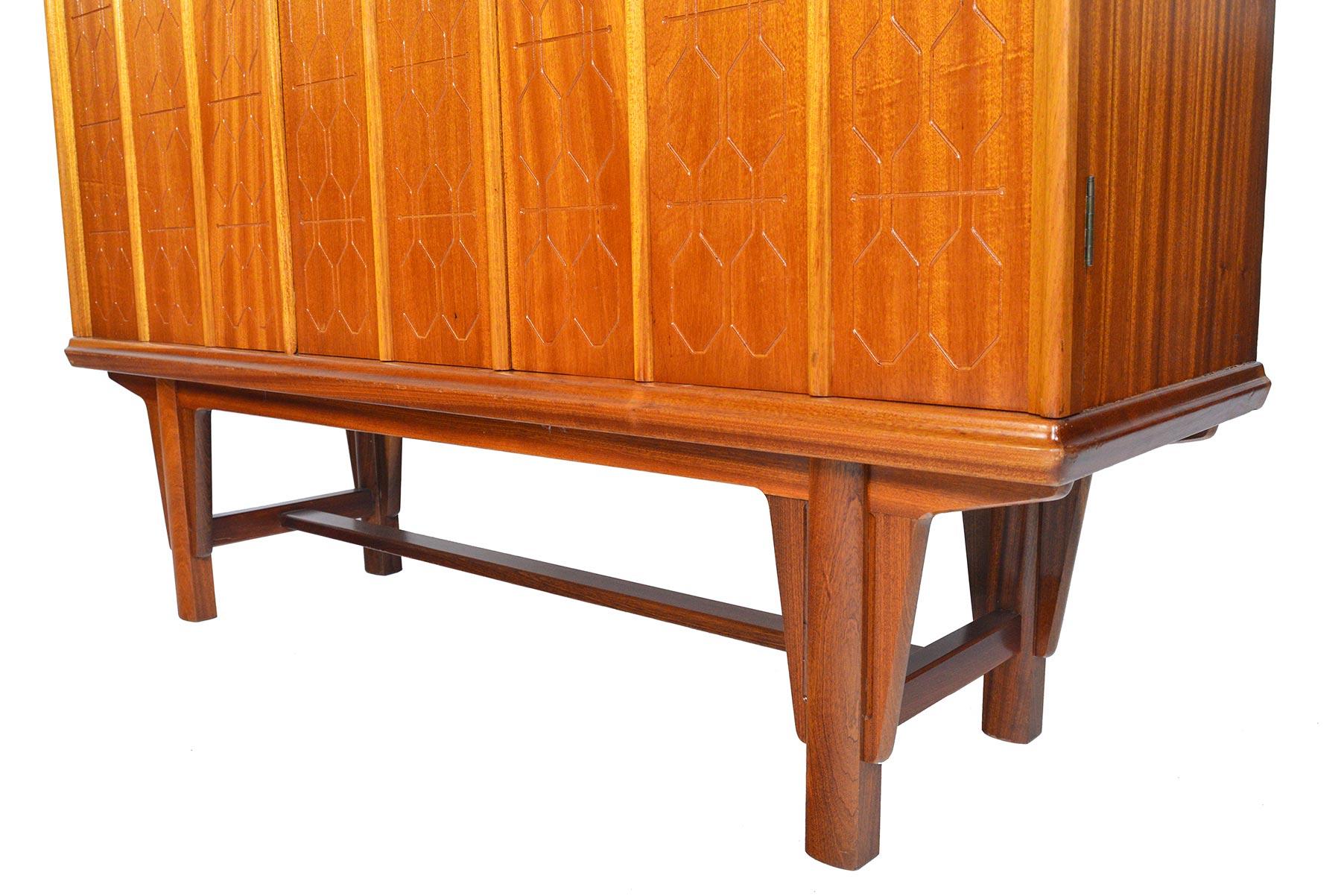 Tall Rastad and Relling Tall Geometric Credenza in Mahogany 6