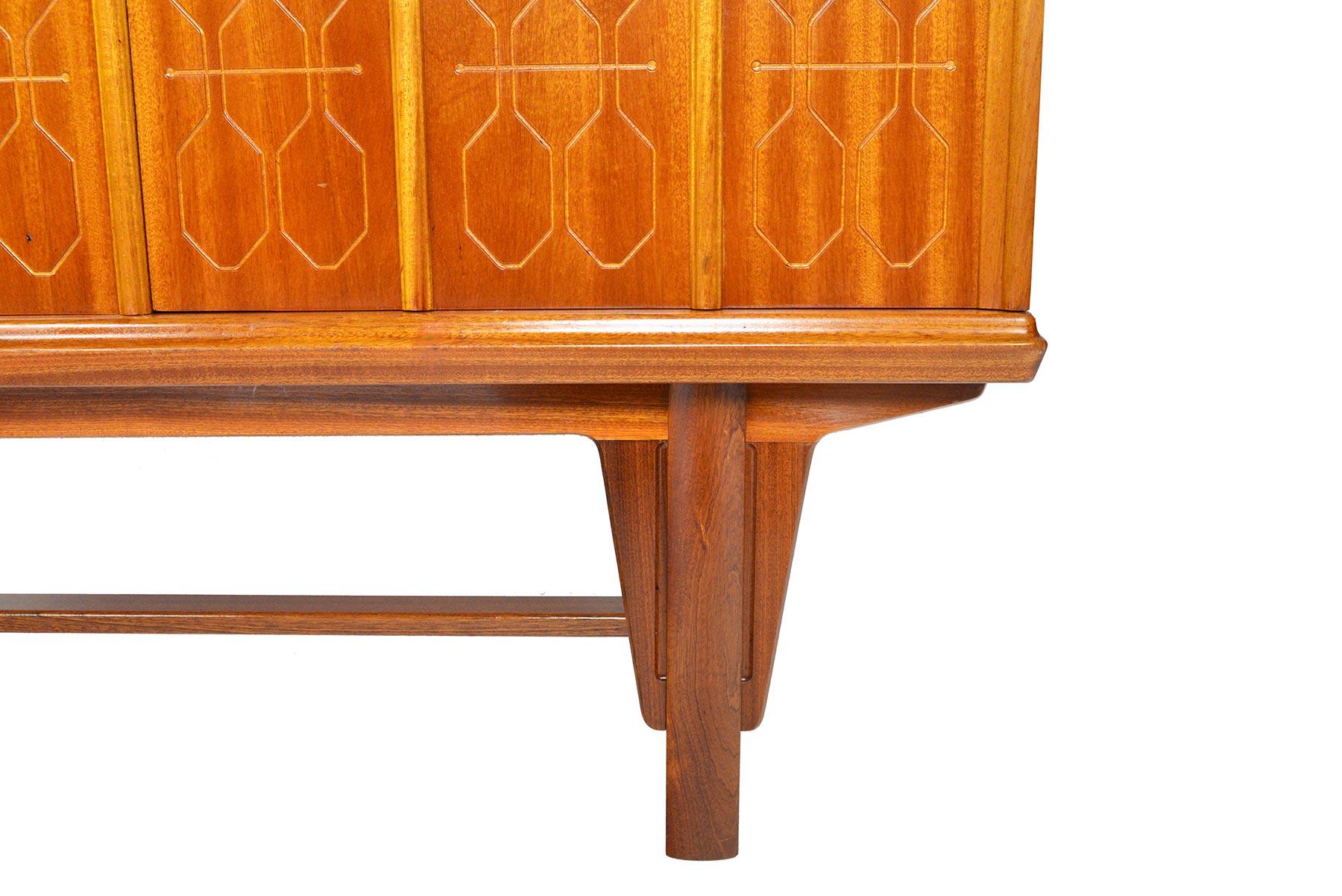 Tall Rastad and Relling Tall Geometric Credenza in Mahogany 7