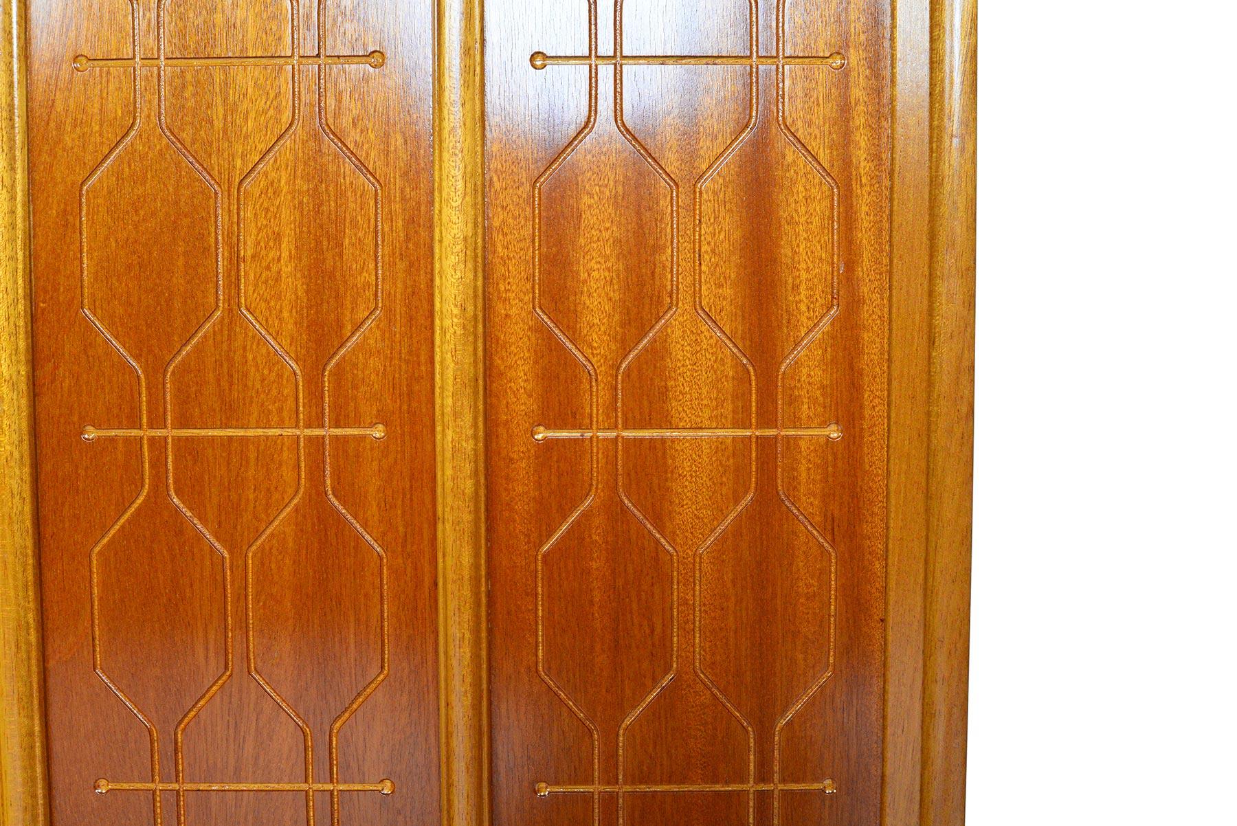 Tall Rastad and Relling Tall Geometric Credenza in Mahogany 9