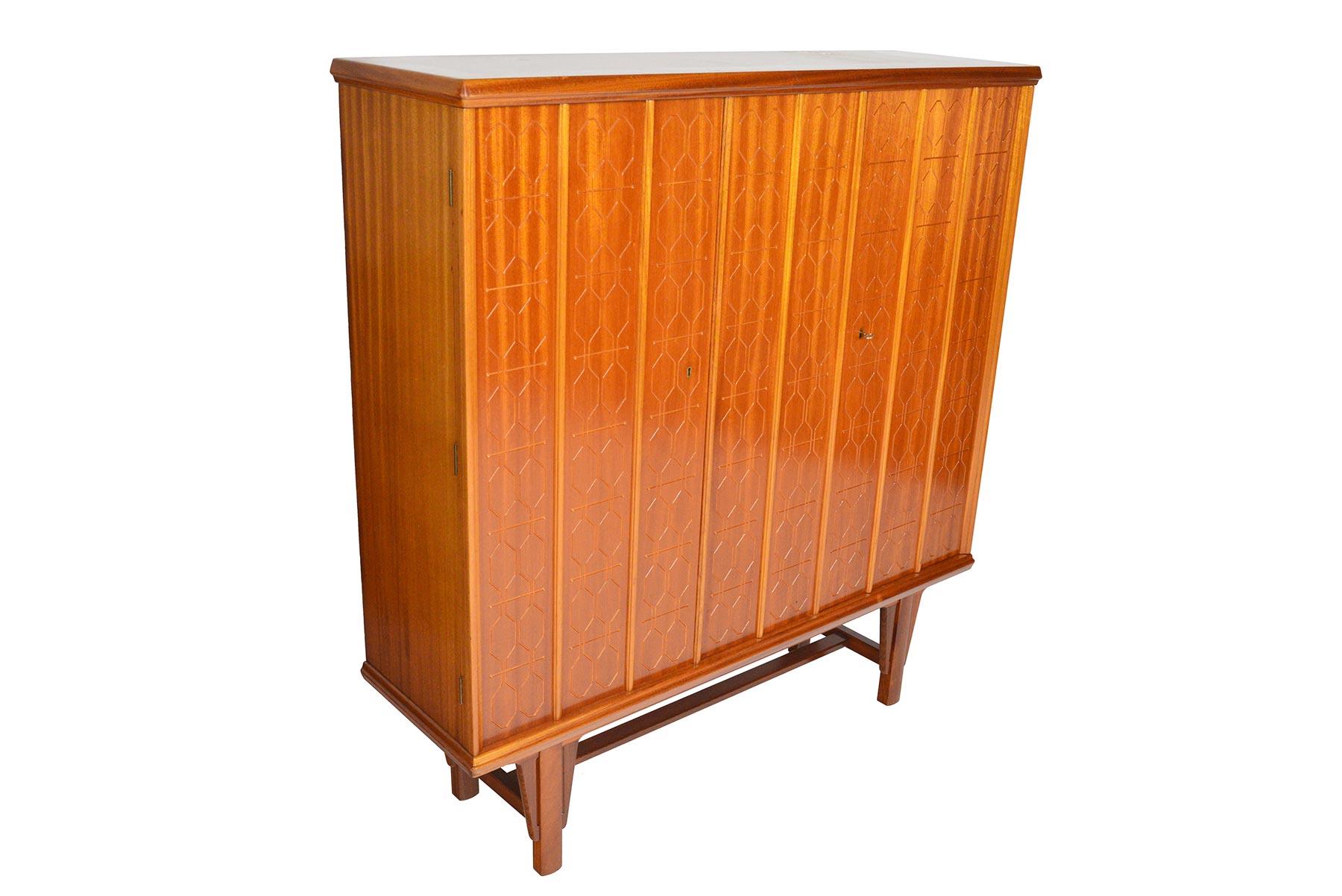 Norwegian Tall Rastad and Relling Tall Geometric Credenza in Mahogany