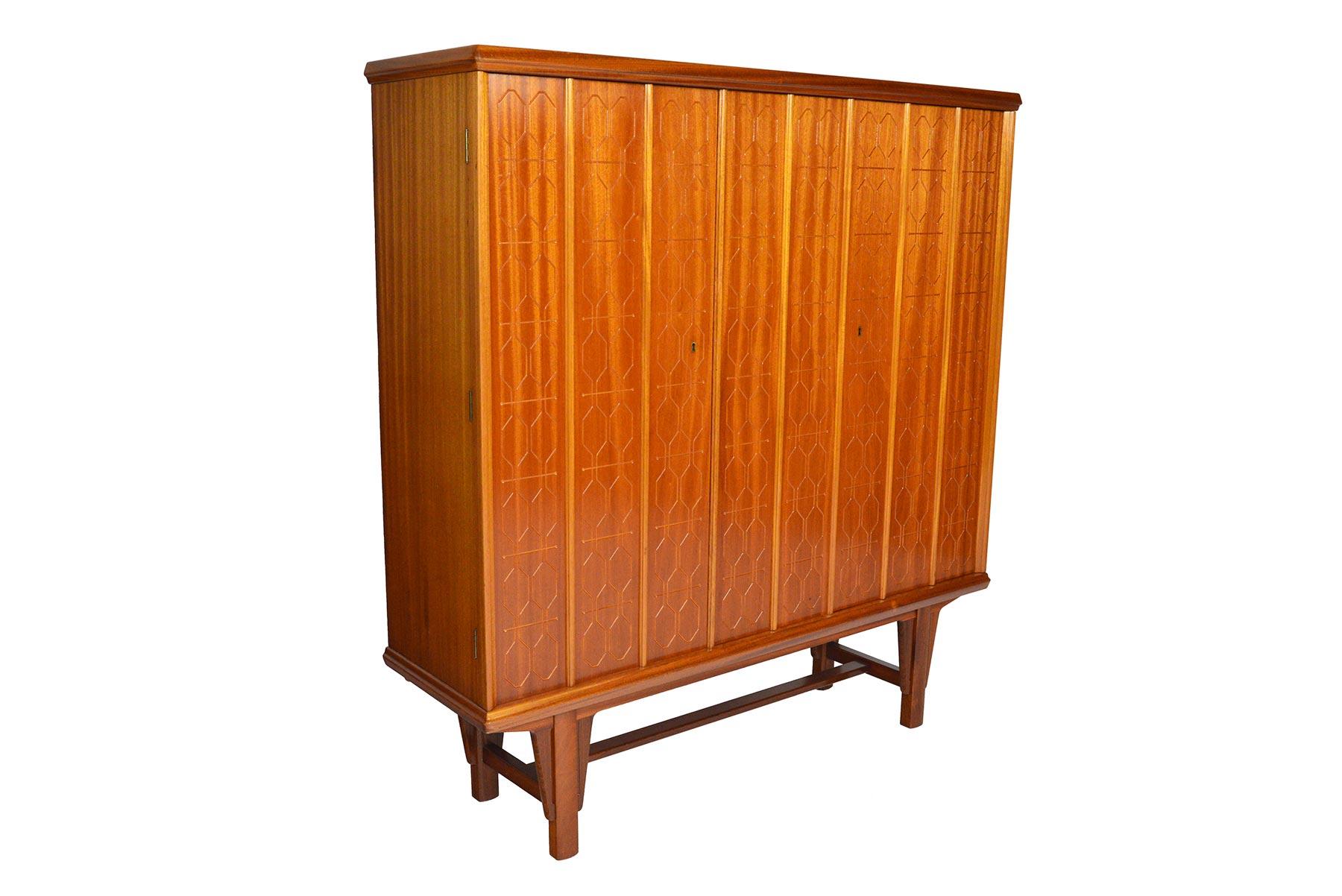 Tall Rastad and Relling Tall Geometric Credenza in Mahogany 1