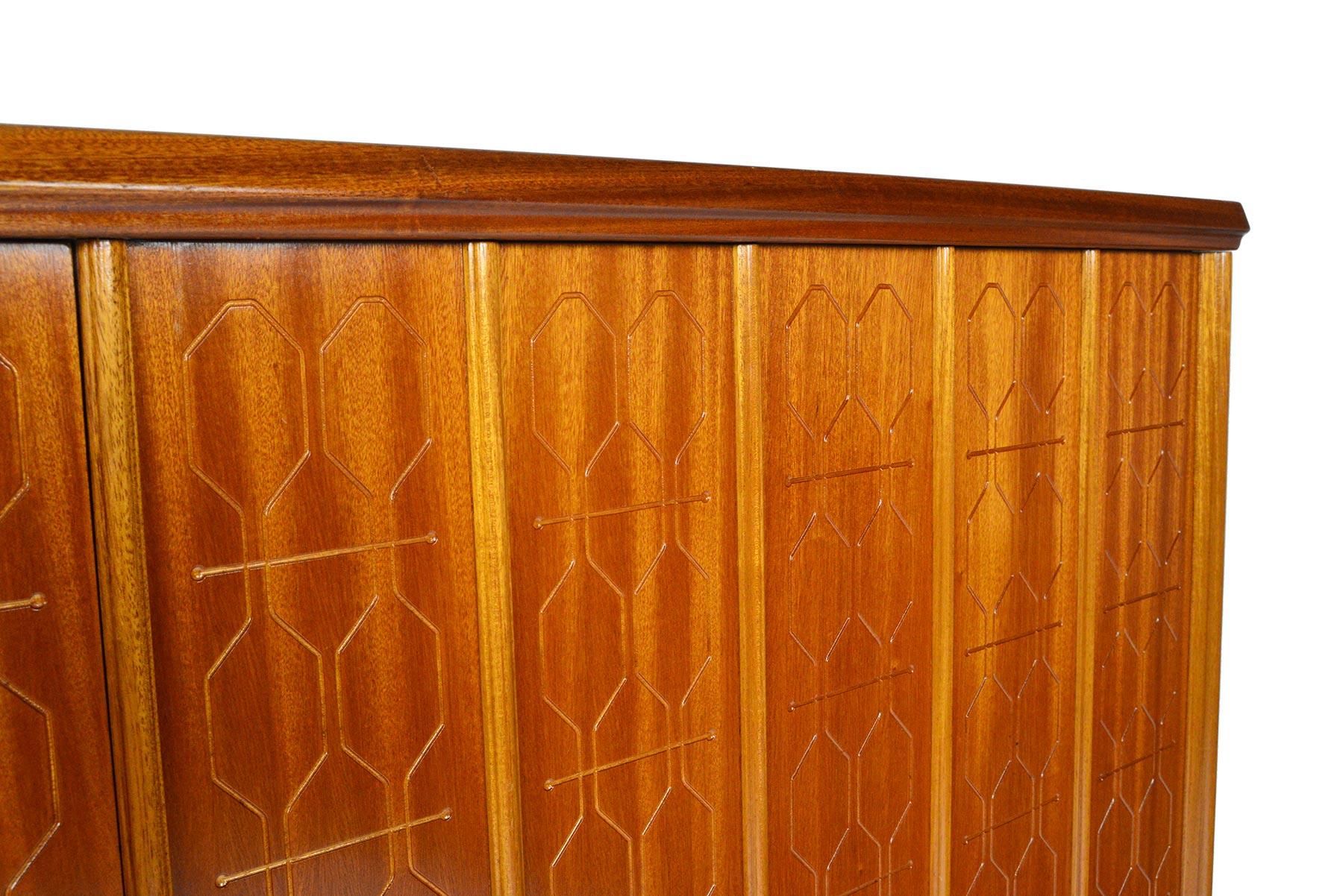 Tall Rastad and Relling Tall Geometric Credenza in Mahogany 2