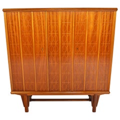 Tall Rastad and Relling Tall Geometric Credenza in Mahogany