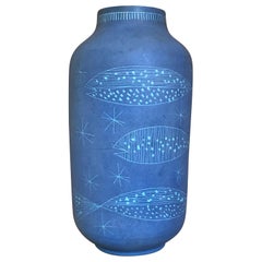 Tall Raymor Studio Pottery Vase with Sgraffito Design