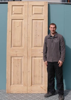 Hohe georgianische Innentür aus Kiefernholz, aufgearbeitet