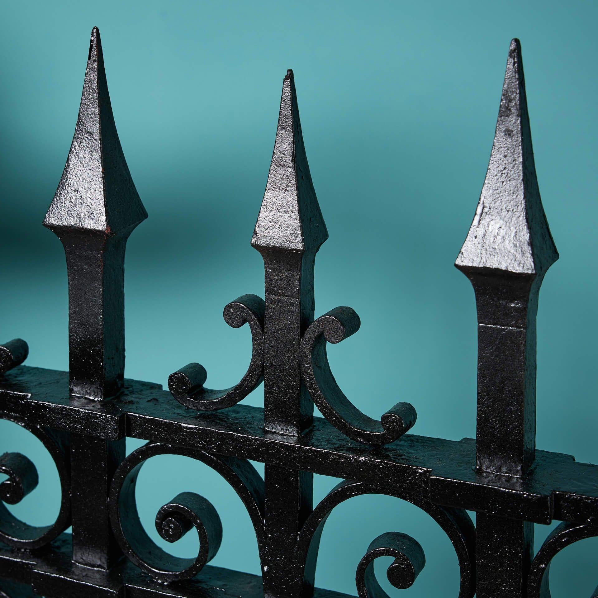 19th Century Tall Reclaimed Victorian Wrought Iron Side Gate For Sale