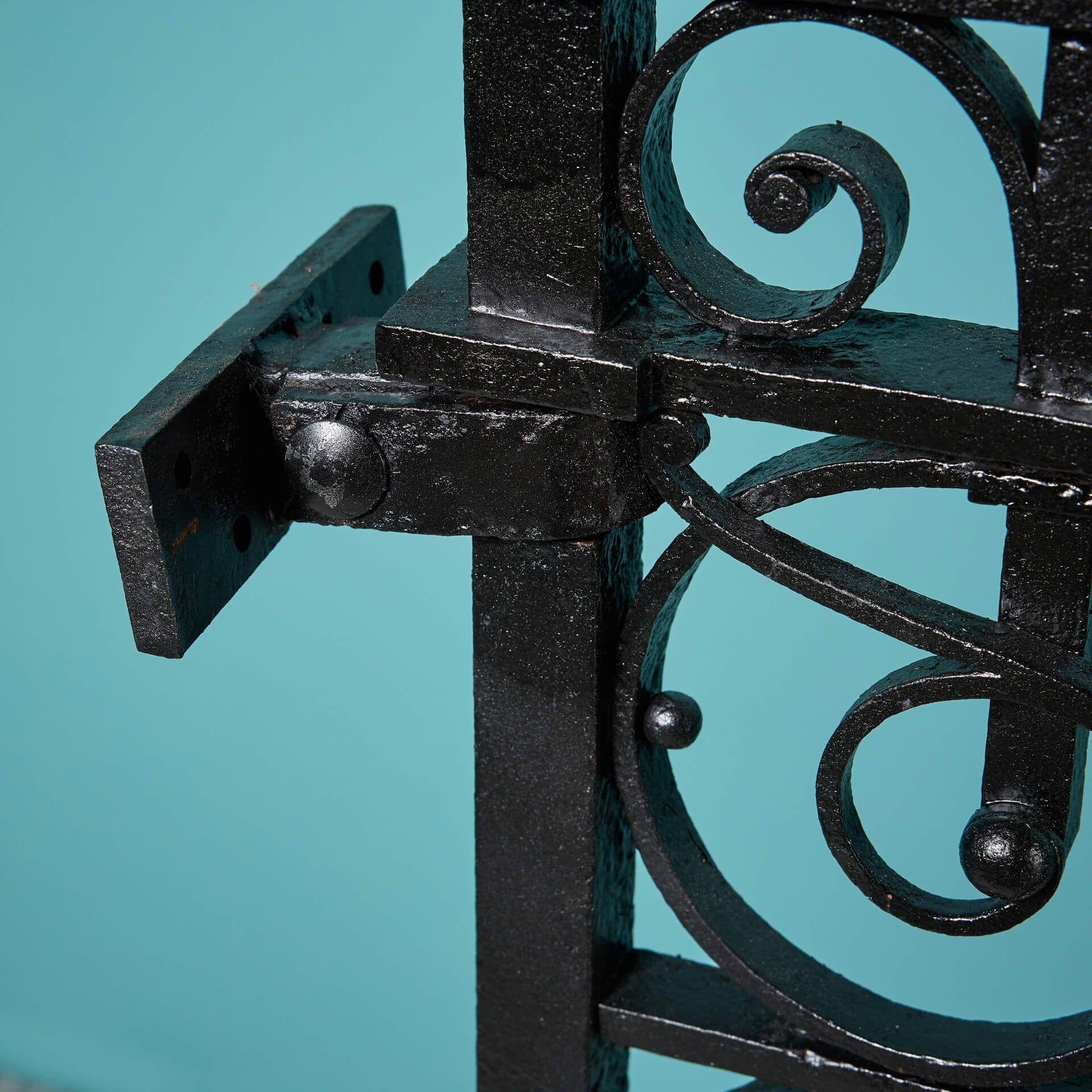 Tall Reclaimed Victorian Wrought Iron Side Gate For Sale 2