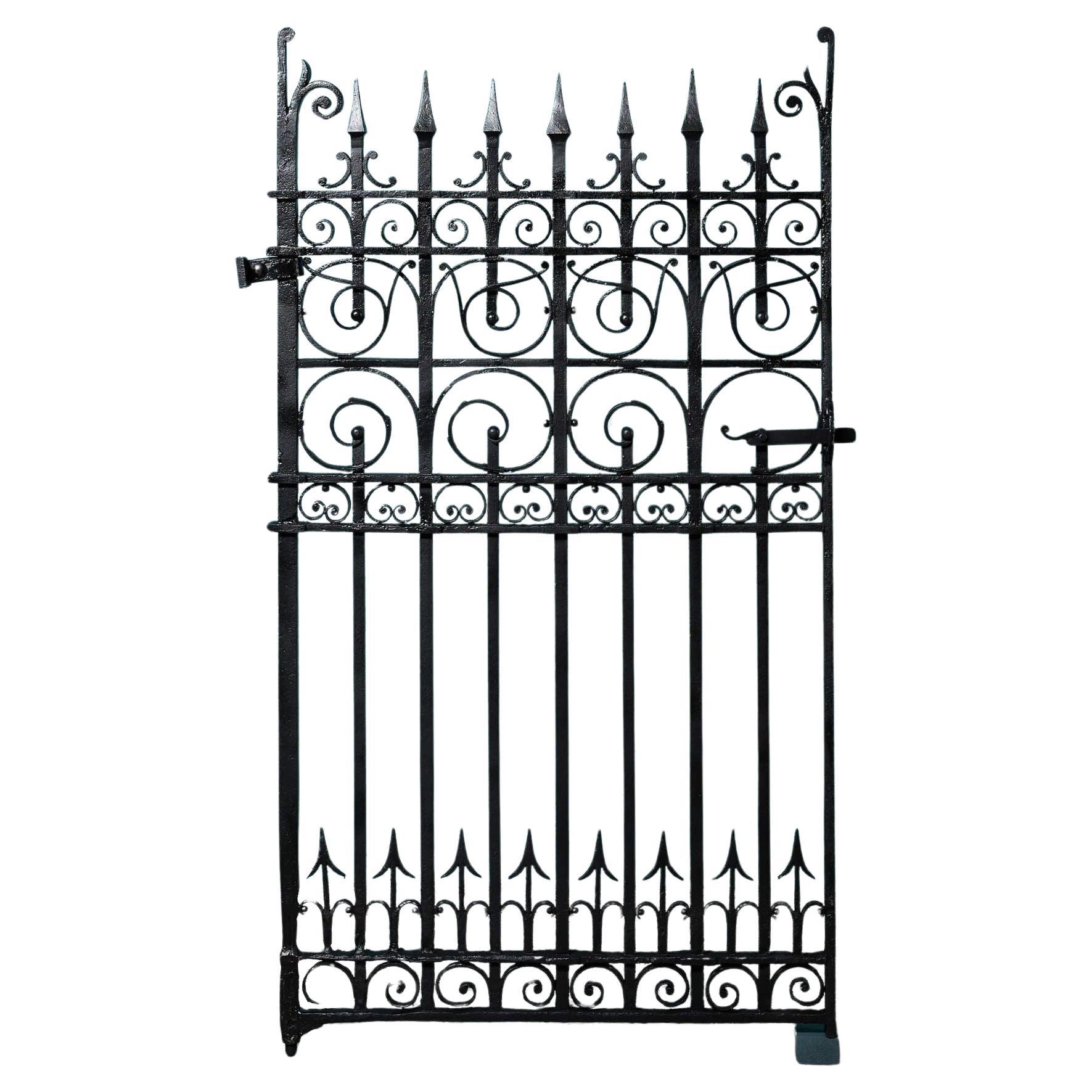 Tall Reclaimed Victorian Wrought Iron Side Gate