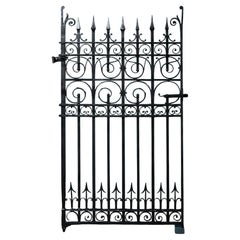 Tall Reclaimed Victorian Wrought Iron Side Gate