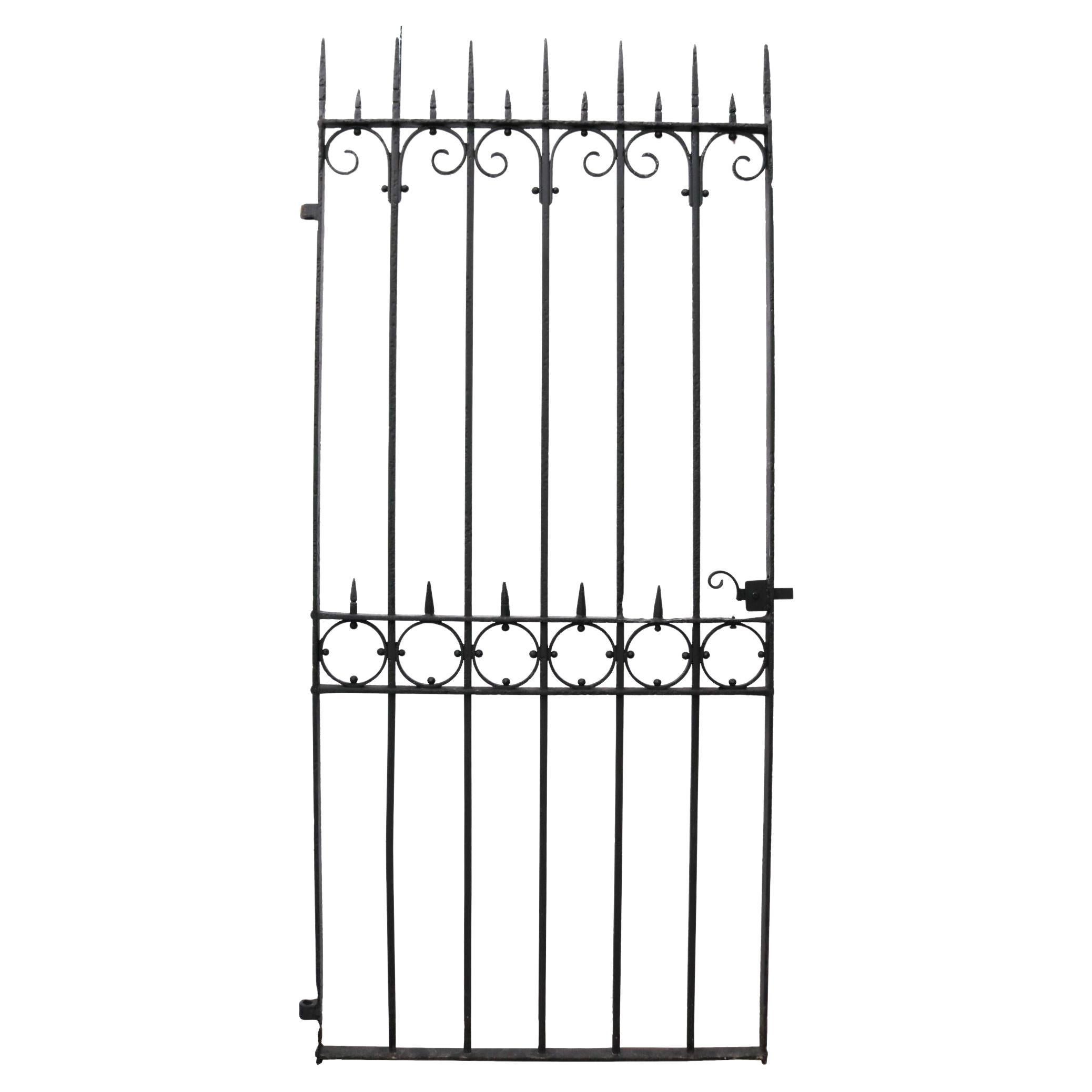 Tall Reclaimed Wrought Iron Side Gate For Sale