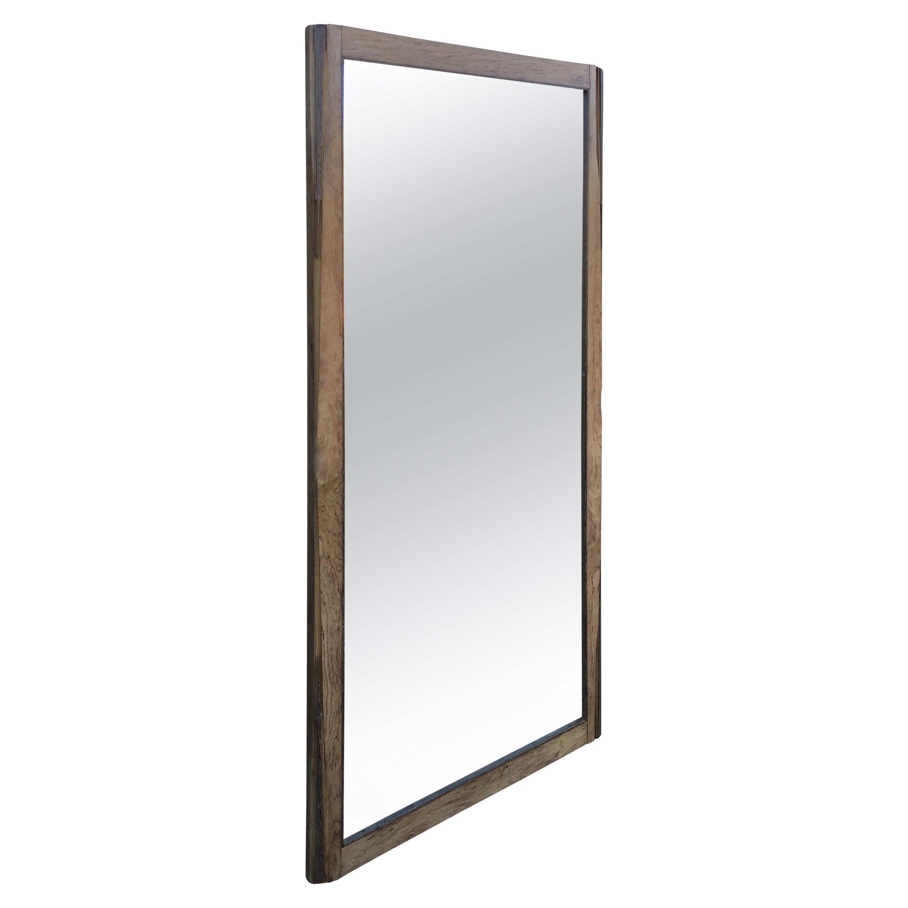 Tall Rectangular Rosewood Mirror For Sale