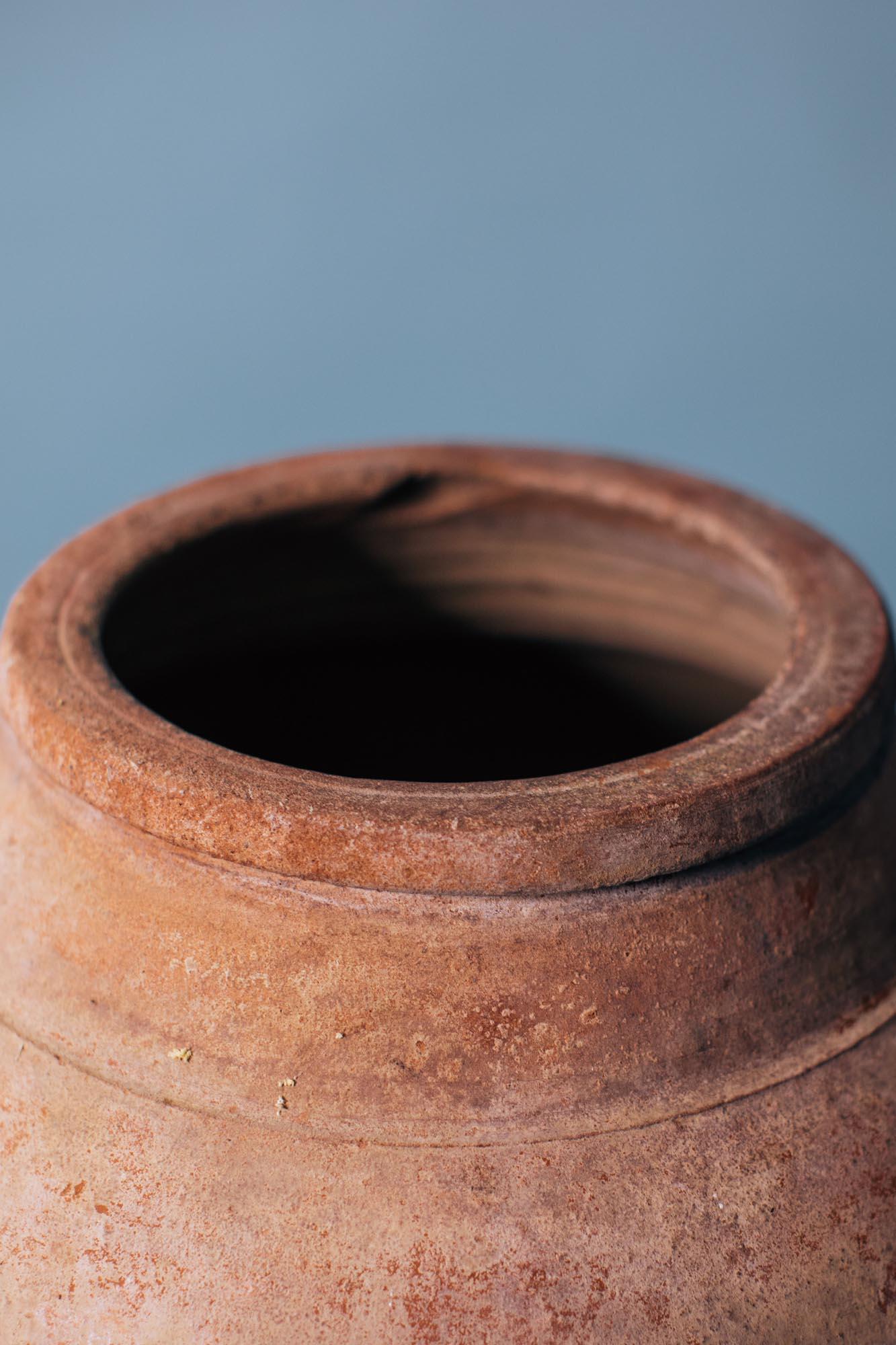 Turkish Tall Red Terracotta Storage Jar, Early 20th Century Mediterranean Vessel For Sale