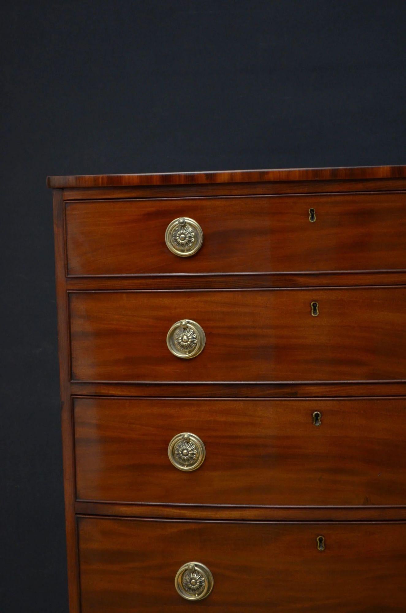 Tall Regency Mahogany Chest of Drawers 5