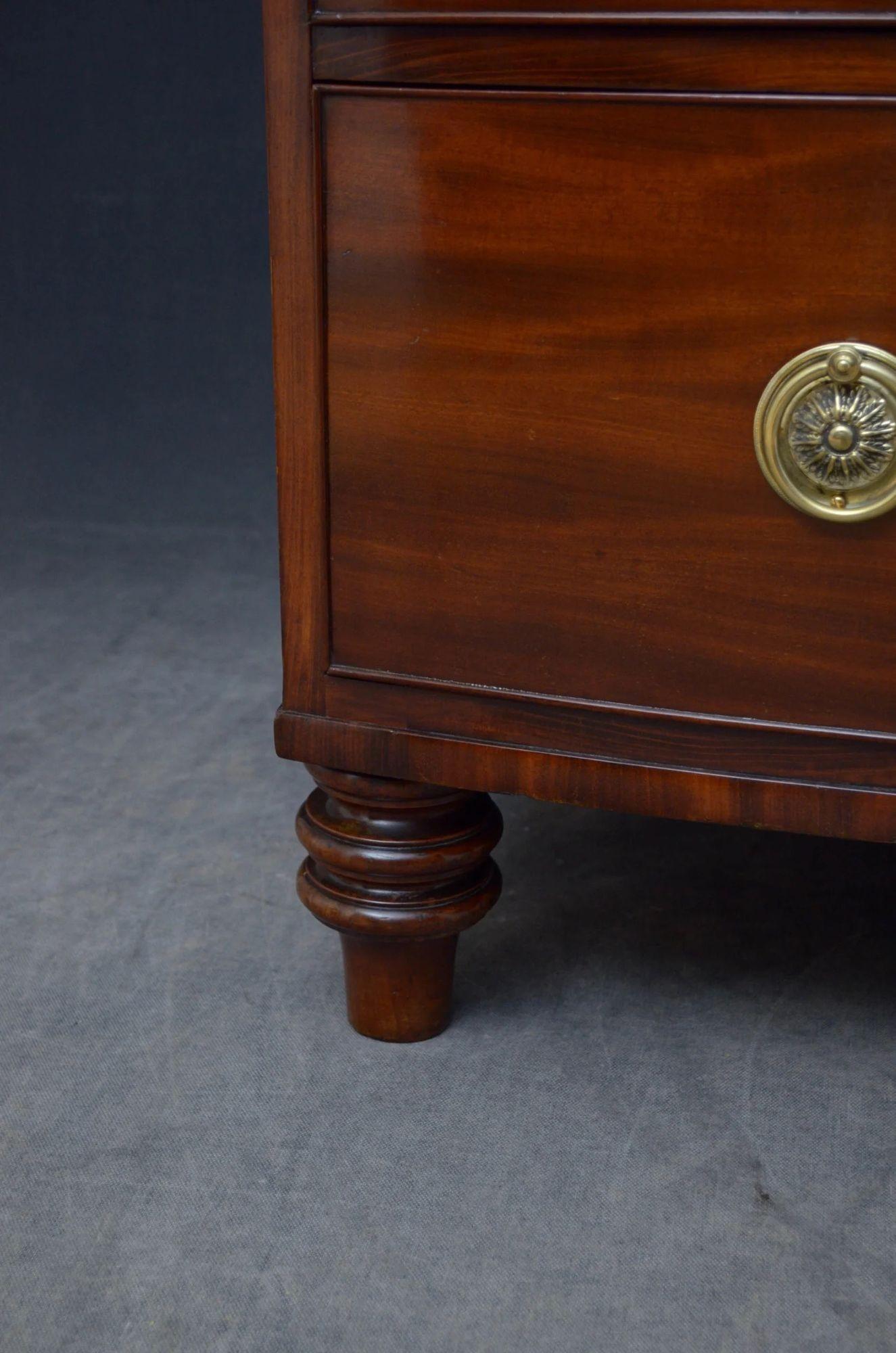 Tall Regency Mahogany Chest of Drawers 1