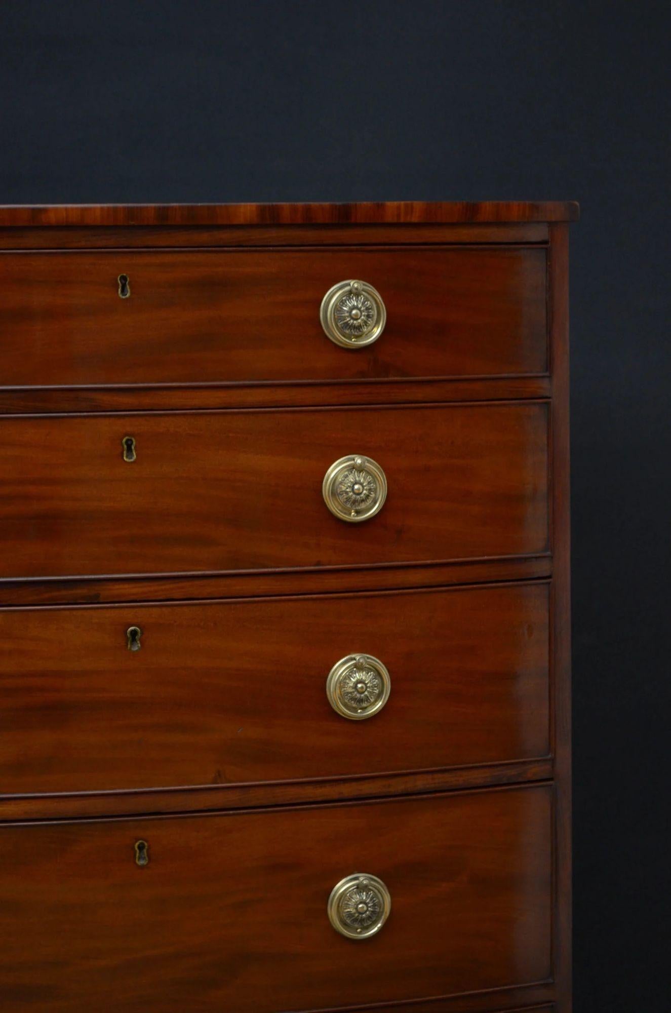 Tall Regency Mahogany Chest of Drawers 4