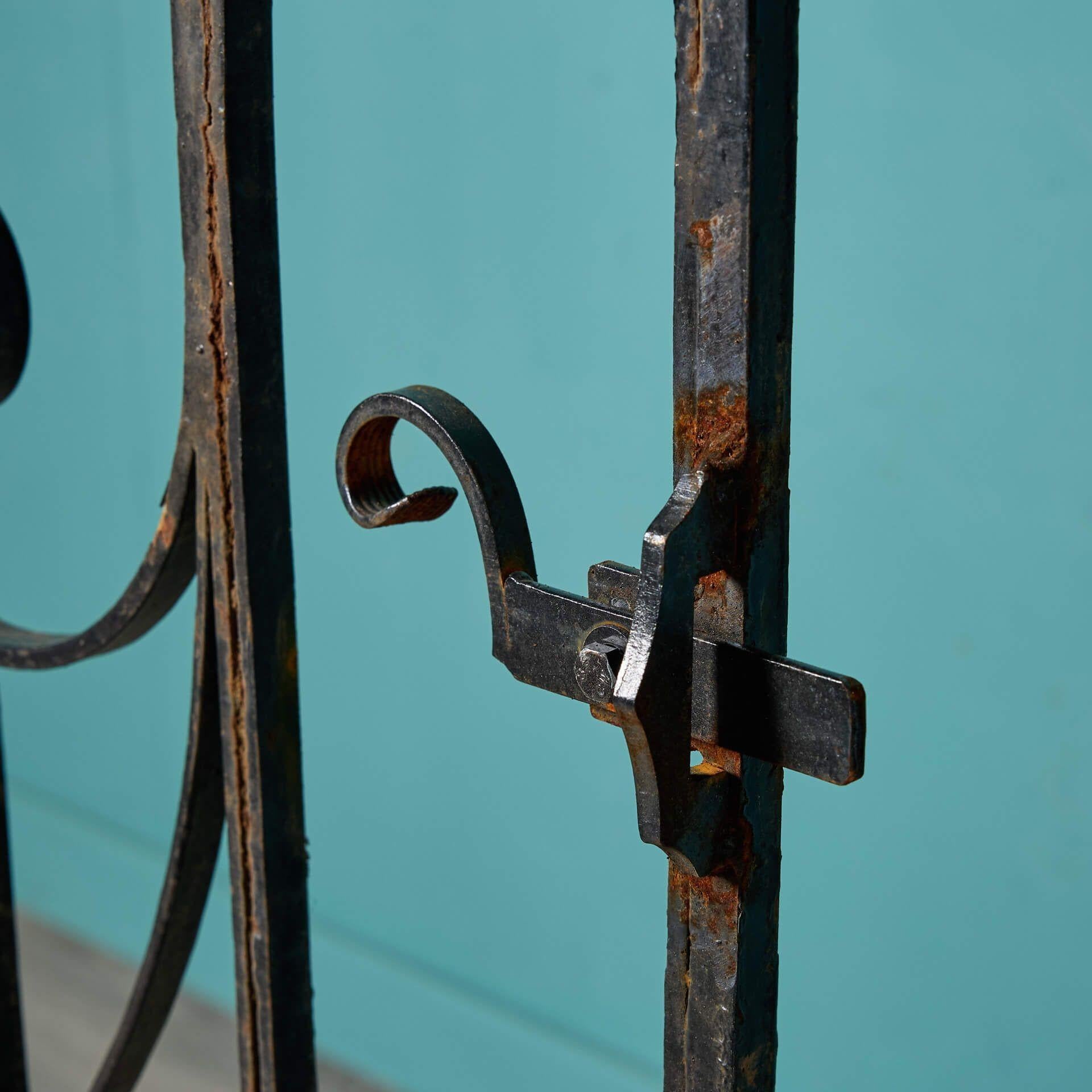 English Tall Regency Style Wrought Iron Side Gate For Sale