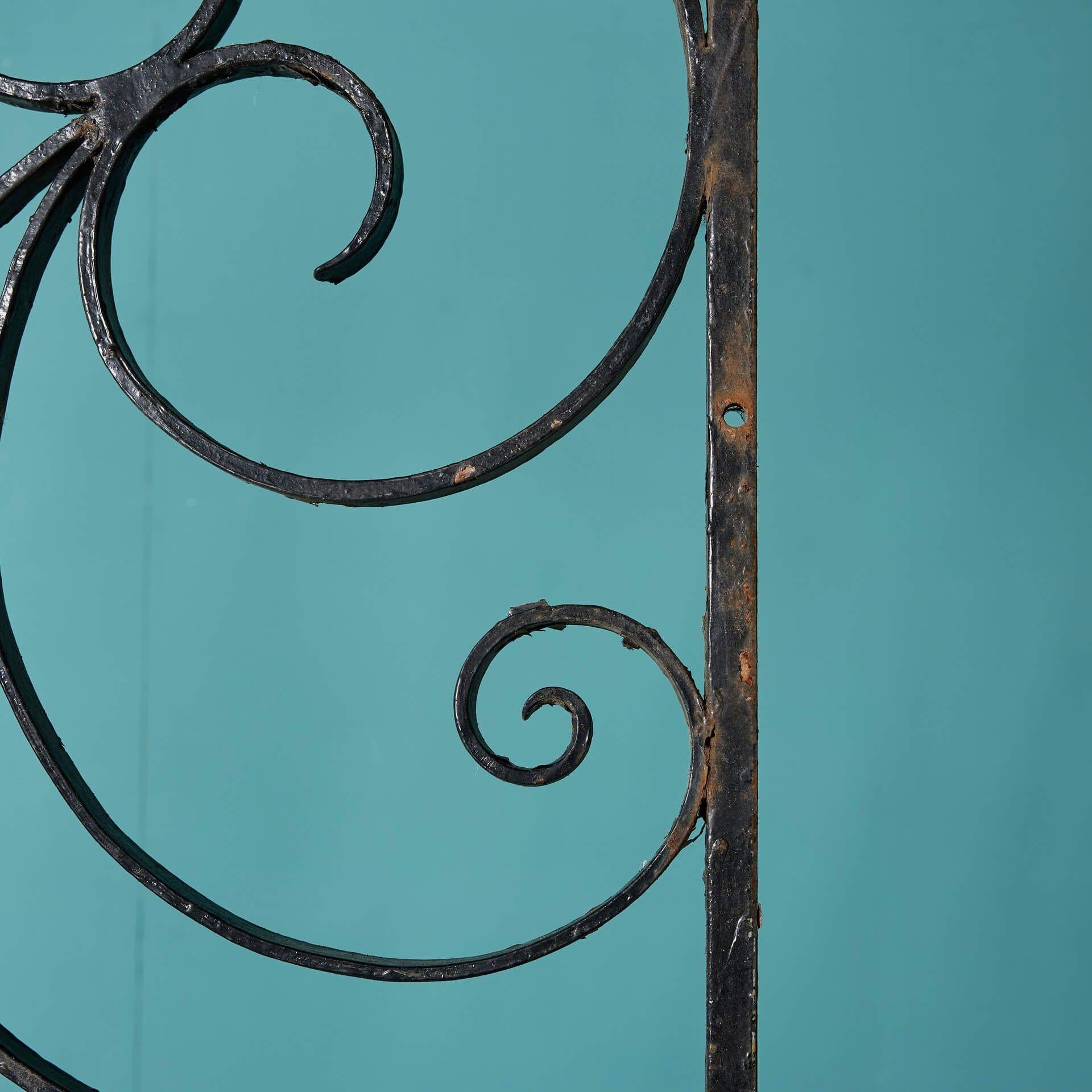 Metal Tall Regency Style Wrought Iron Side Gate For Sale