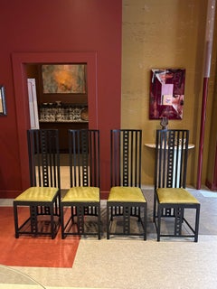 Tall Rennie Mackintosh Style Dining Chairs Set Of 4