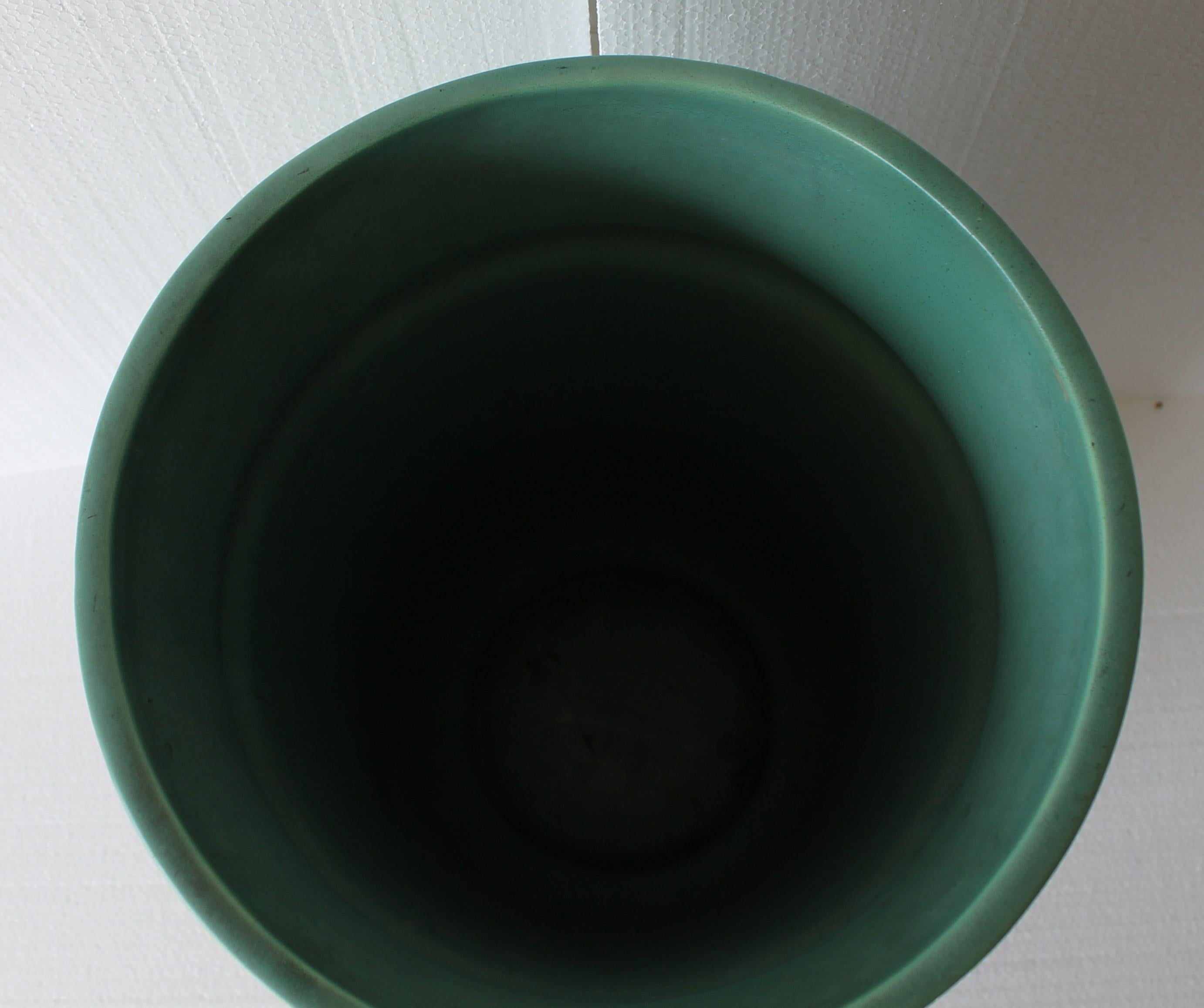 Tall Richard Ginori Green Ceramic Vase by Giovanni Gariboldi, Italy, 1950s 1