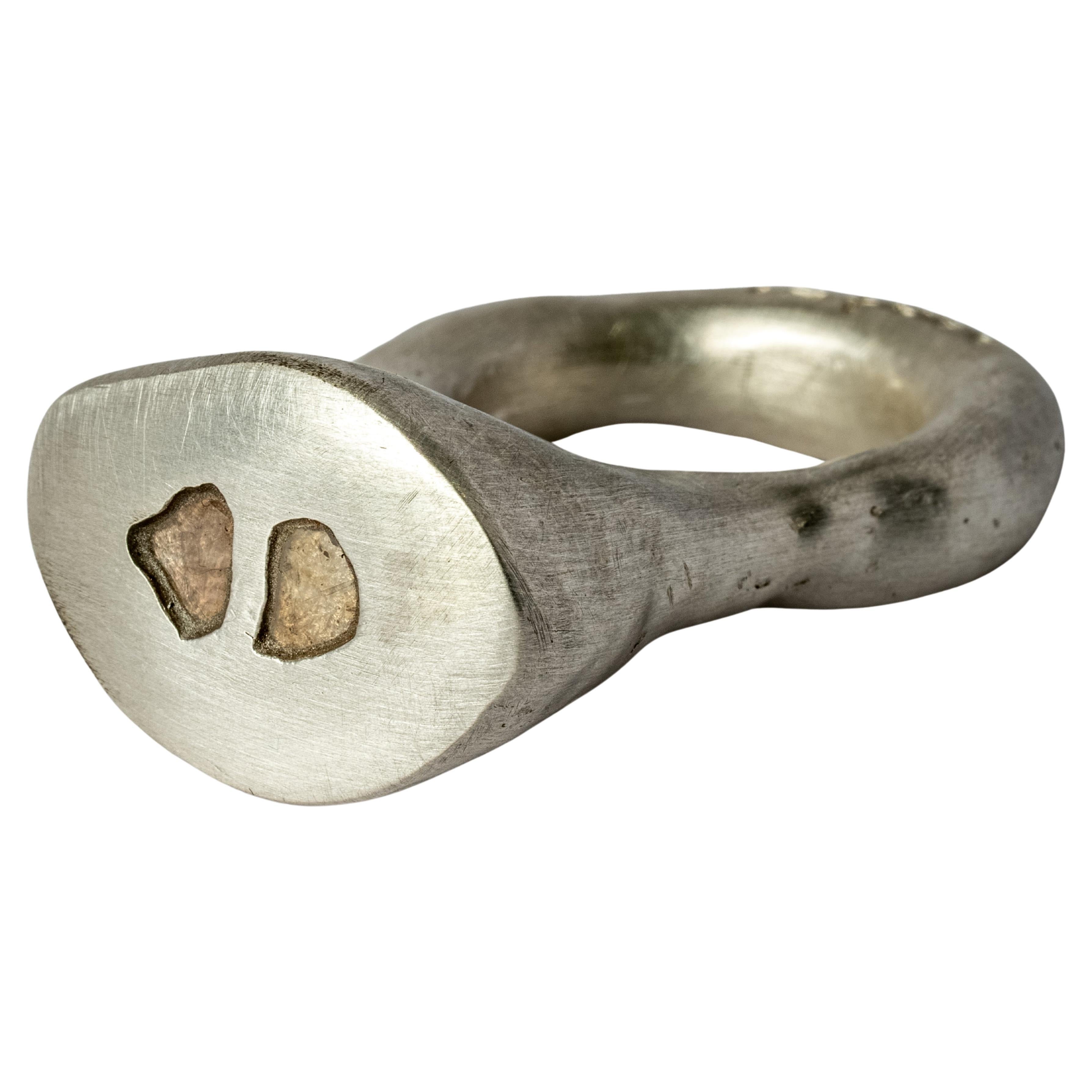 For Sale:  Tall Roman Ring (0.4 CT, 2 Diamond Slabs, MA+DIA)