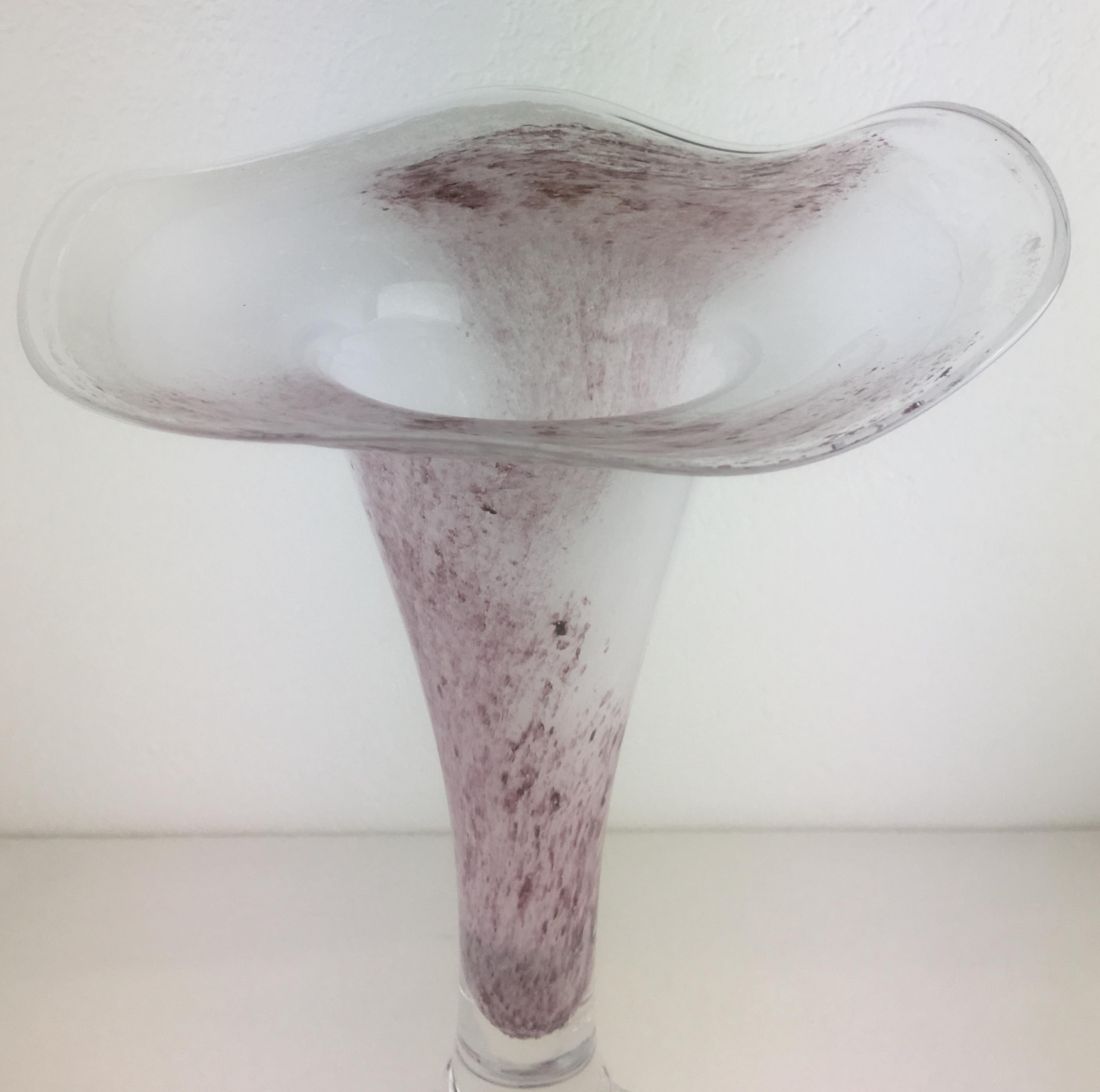 20th Century Handblown Tall Glass Centerpiece Epergne from Biot France For Sale