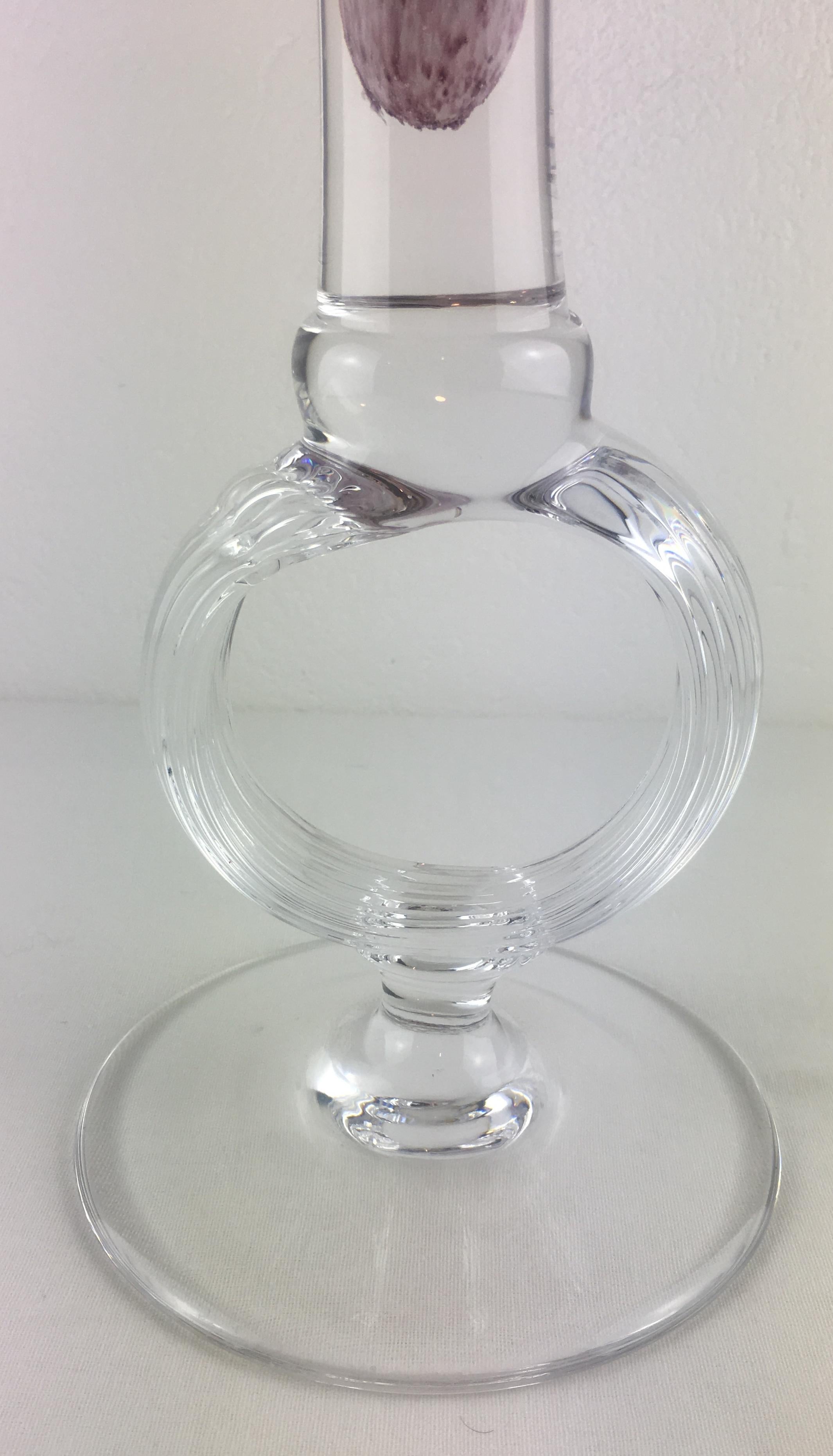 French Handblown Tall Glass Centerpiece Epergne from Biot France For Sale