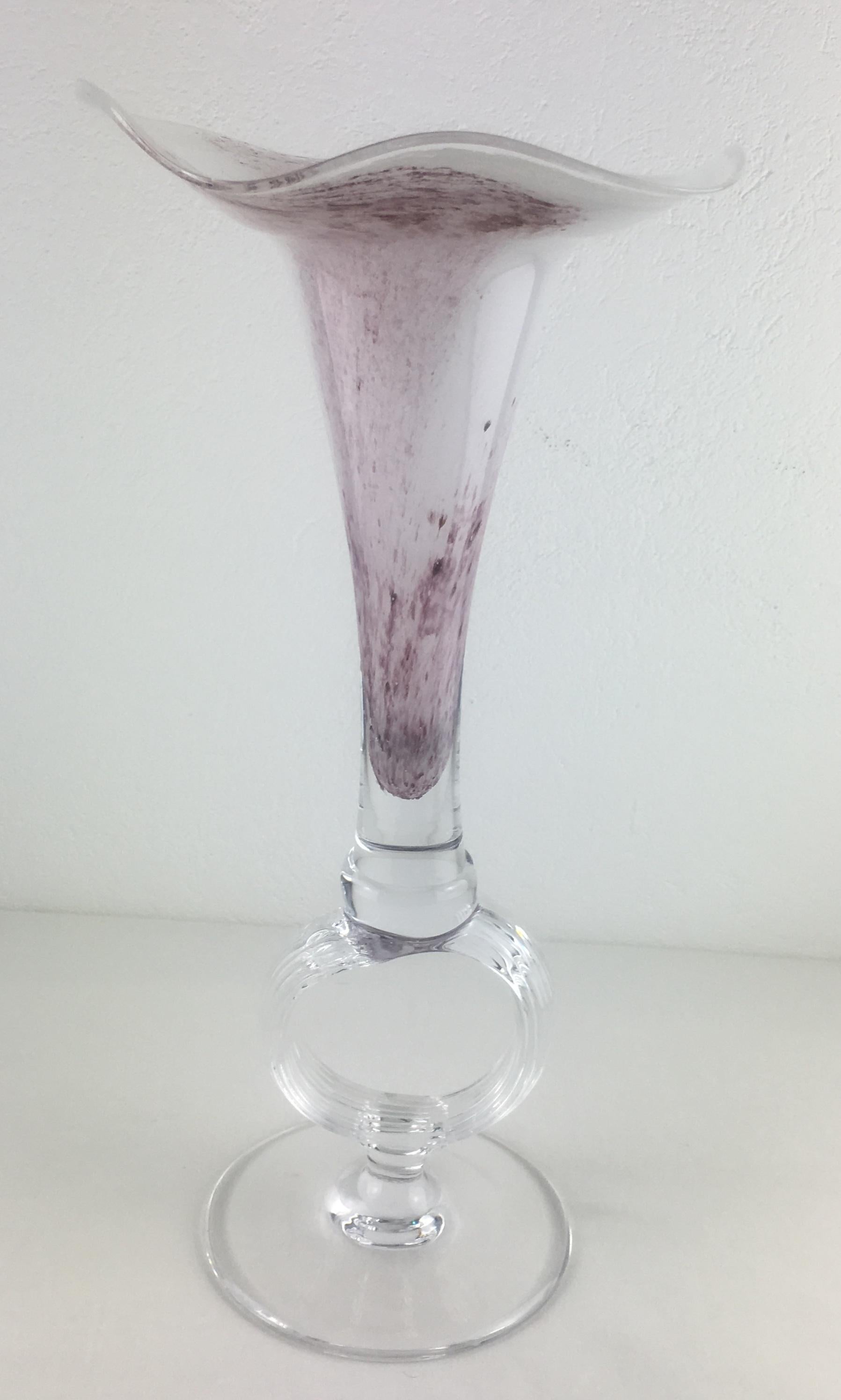 Handblown Tall Glass Centerpiece Epergne from Biot France In Good Condition For Sale In Miami, FL