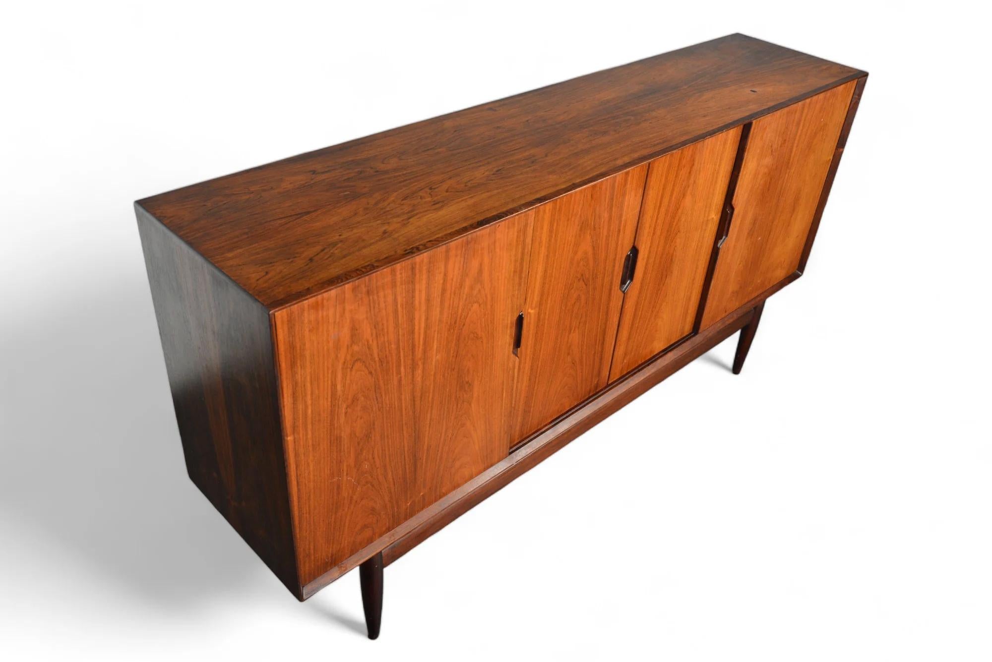 Tall Rosewood Credenza By Henry Rosengren Hansen For Sale 1