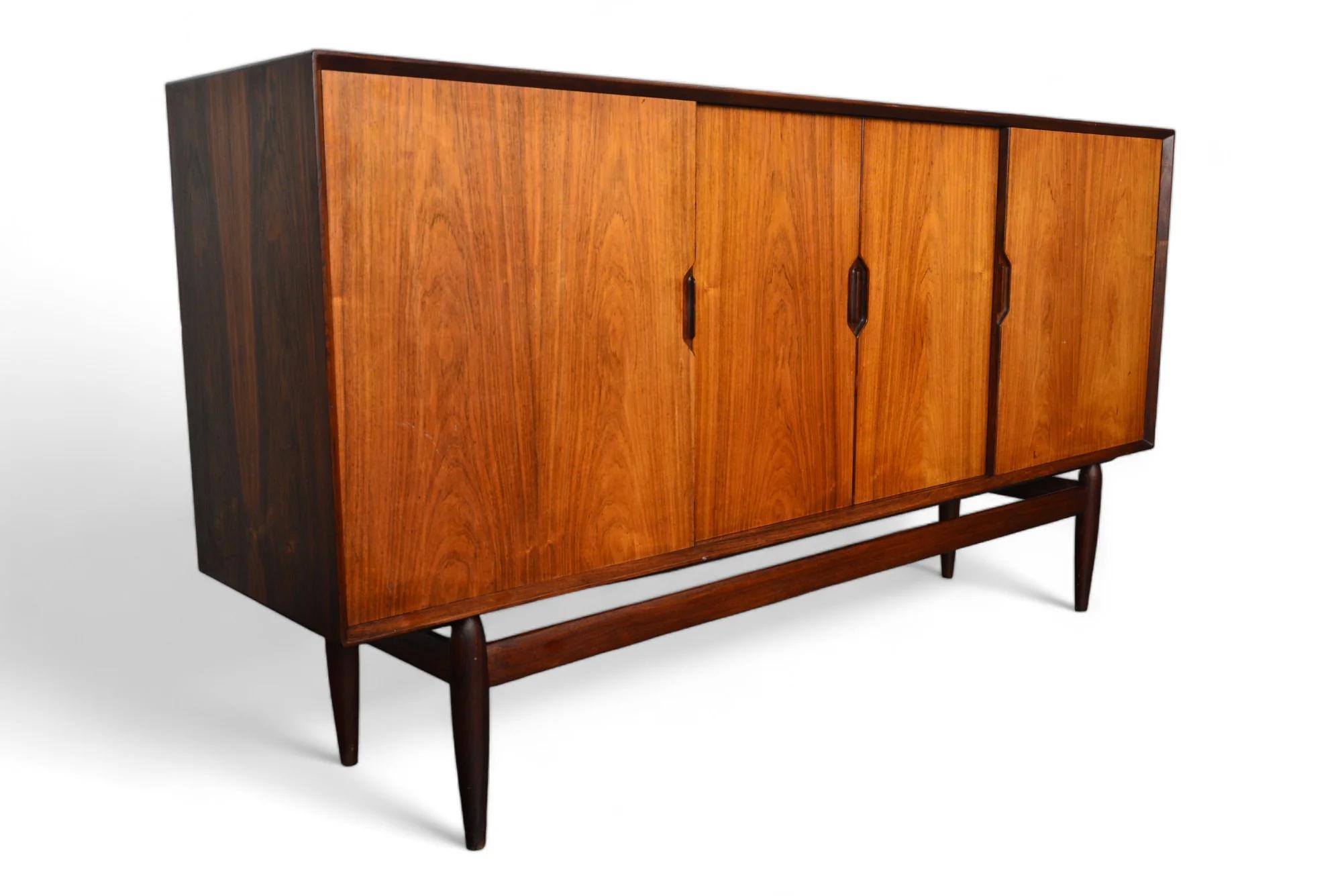 Tall Rosewood Credenza By Henry Rosengren Hansen For Sale 2