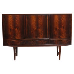 Tall Rosewood Credenza Sideboard with Center Bar