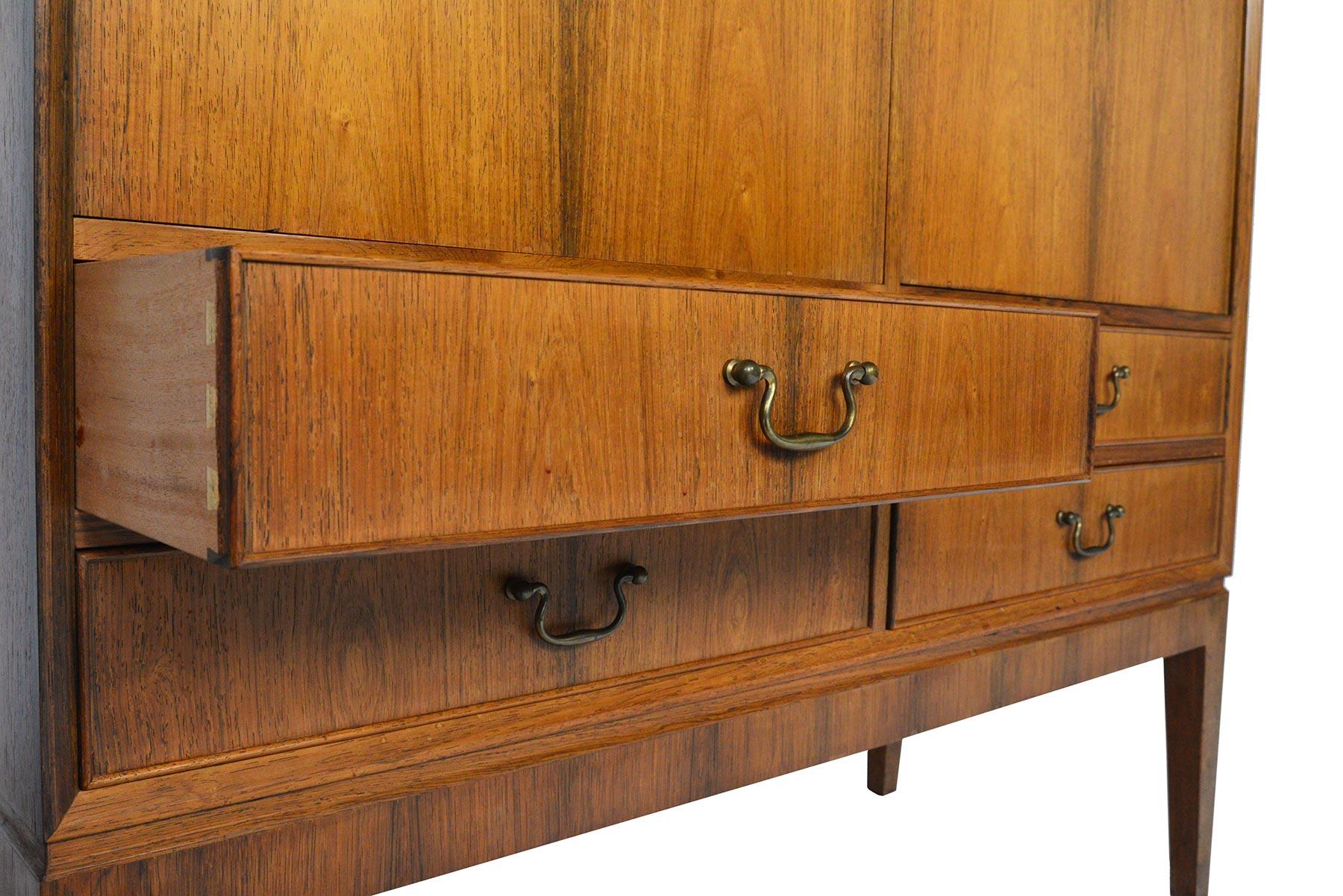 20th Century Tall Rosewood Danish Modern Bureau