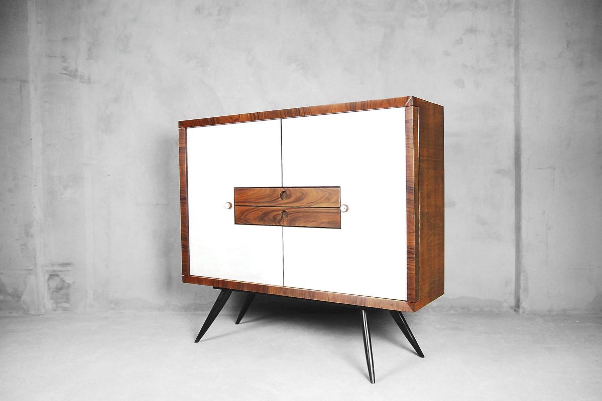 Tall Rosewood Italian Modern Cabinet with Drawers, 1950s 7