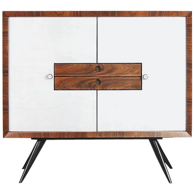 Tall Rosewood Italian Modern Cabinet with Drawers, 1950s