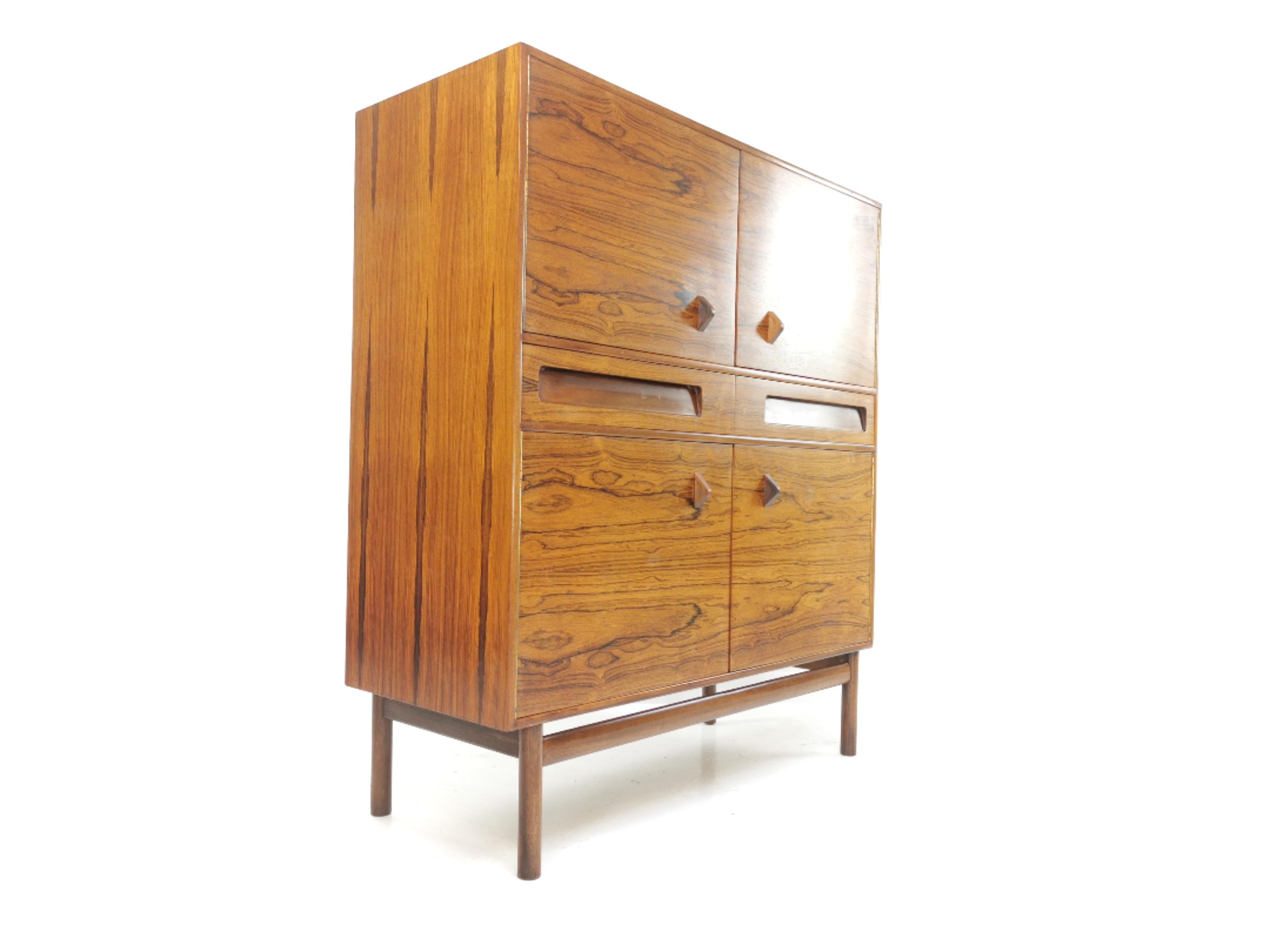 Tall Rosewood Sideboard Cabinet by Tom Robertson for McIntosh Midcentury 1960s 4