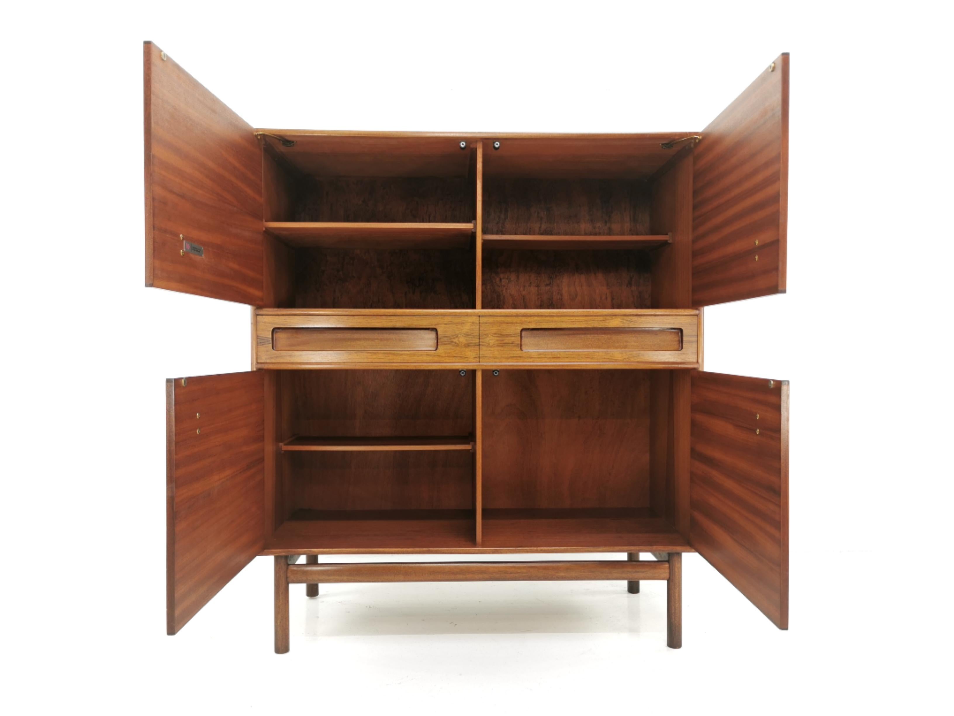 Tall Rosewood Sideboard Cabinet by Tom Robertson for McIntosh Midcentury 1960s 2