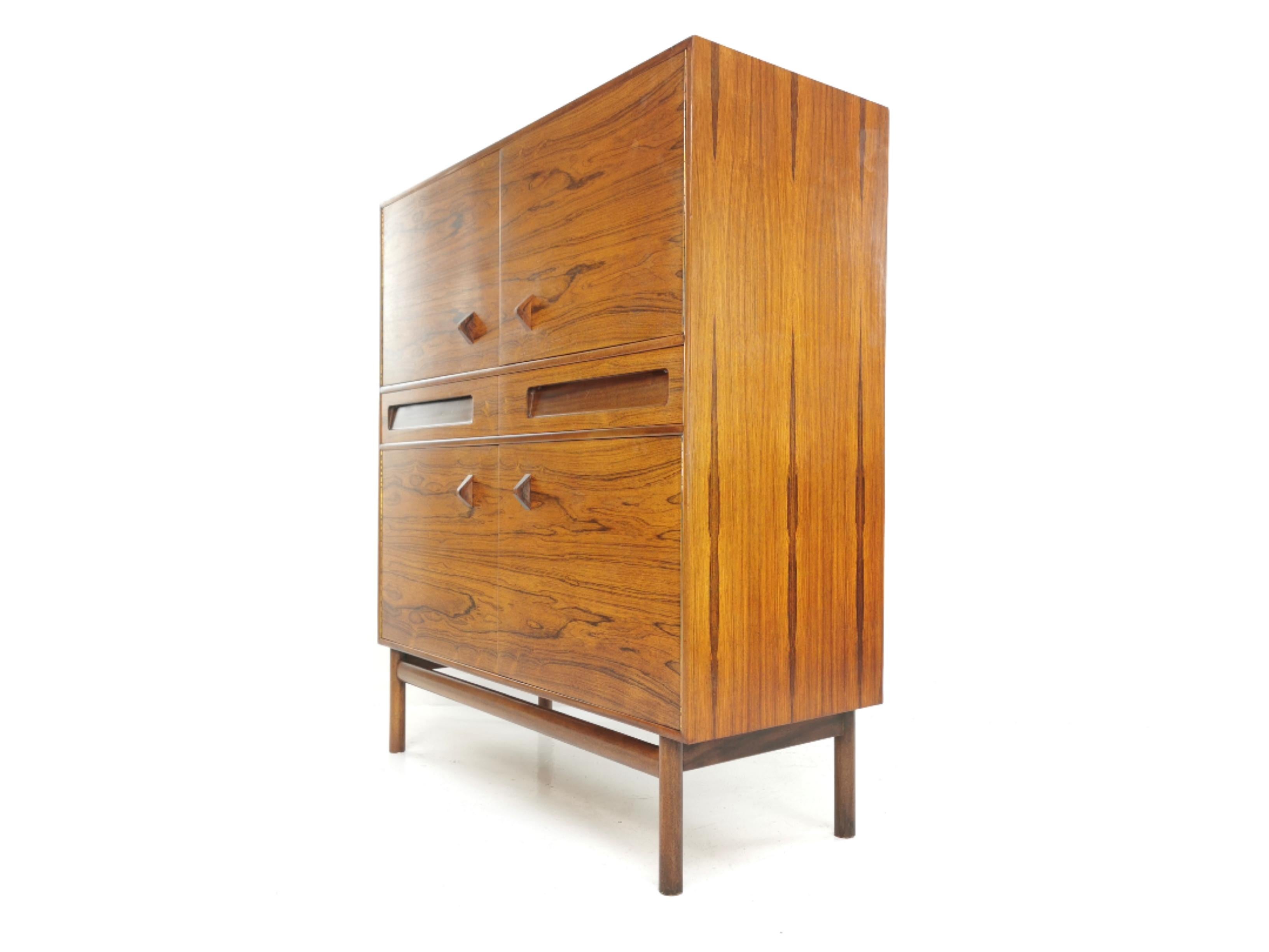 Tall Rosewood Sideboard Cabinet by Tom Robertson for McIntosh Midcentury 1960s 3