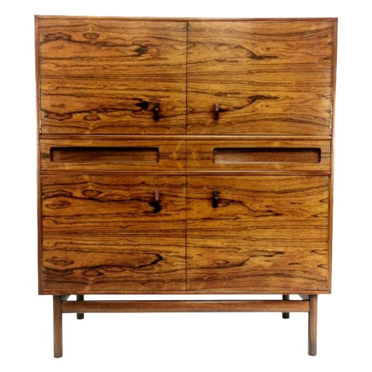 Tall Rosewood Sideboard Cabinet by Tom Robertson for McIntosh Midcentury 1960s