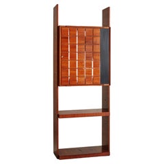 Tall Rosewood Veneer Cabinet with Key by SAM, France 1950s