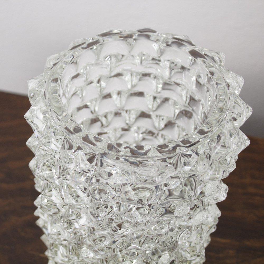 Große Rostrato-Vase aus klarem Murano-Glas, Italien (Italienisch) im Angebot