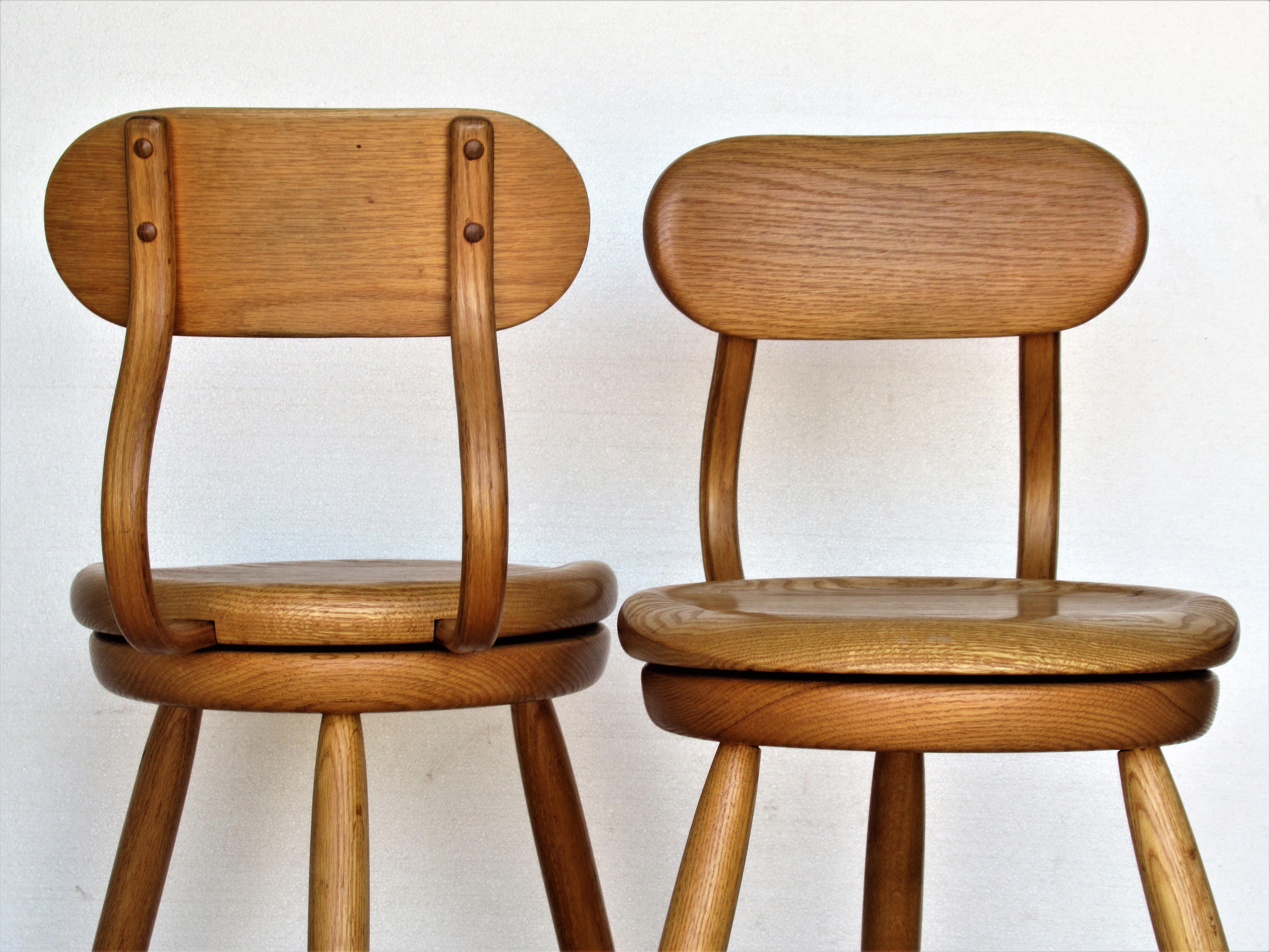 Tabourets à assise pivotante de Kai Pedersen Woodworking Studio, États-Unis, 1980 en vente 11